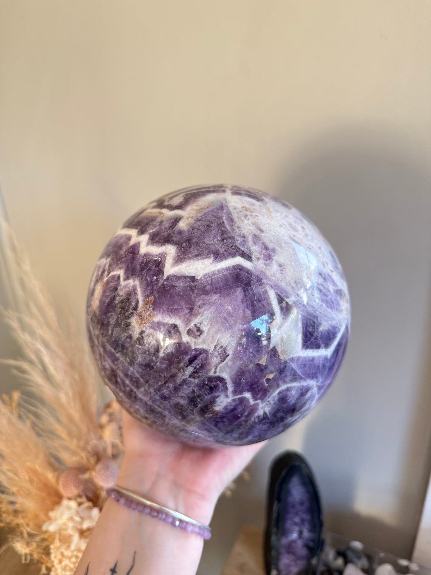 XL Chevron Amethyst Sphere