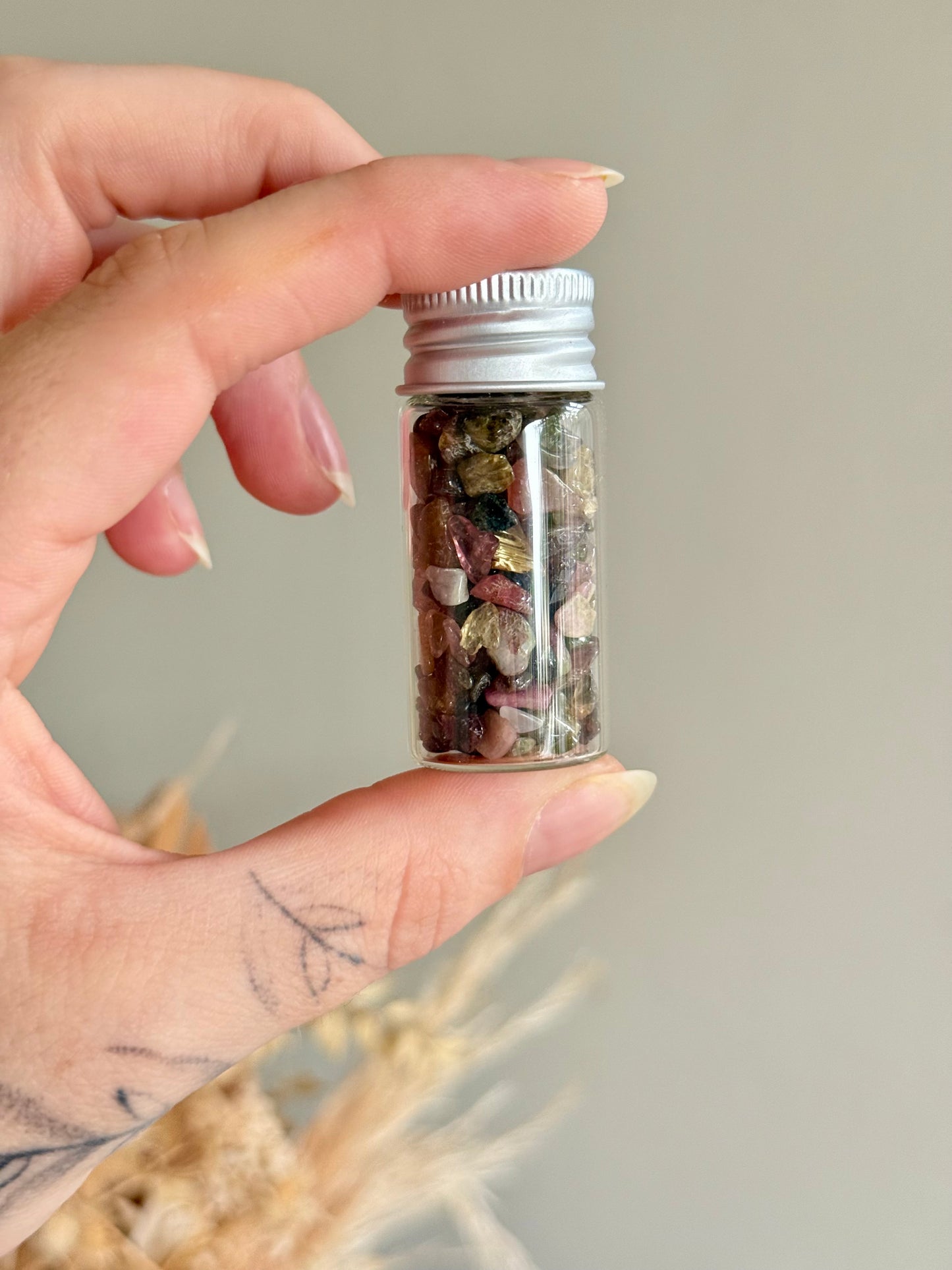 Watermelon Tourmaline Polished Chip Jar