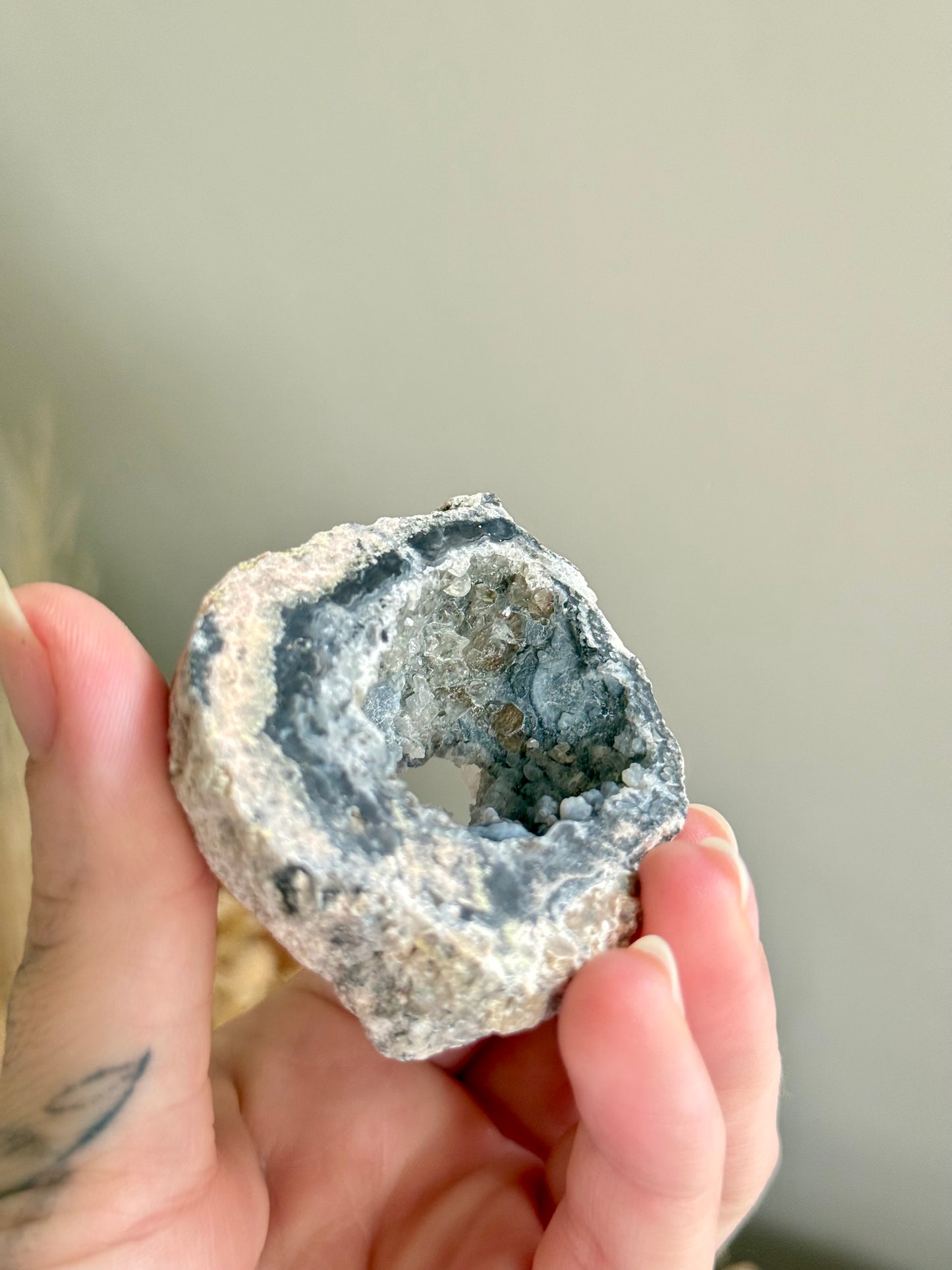 Mexican Agate Geode with Inclusions