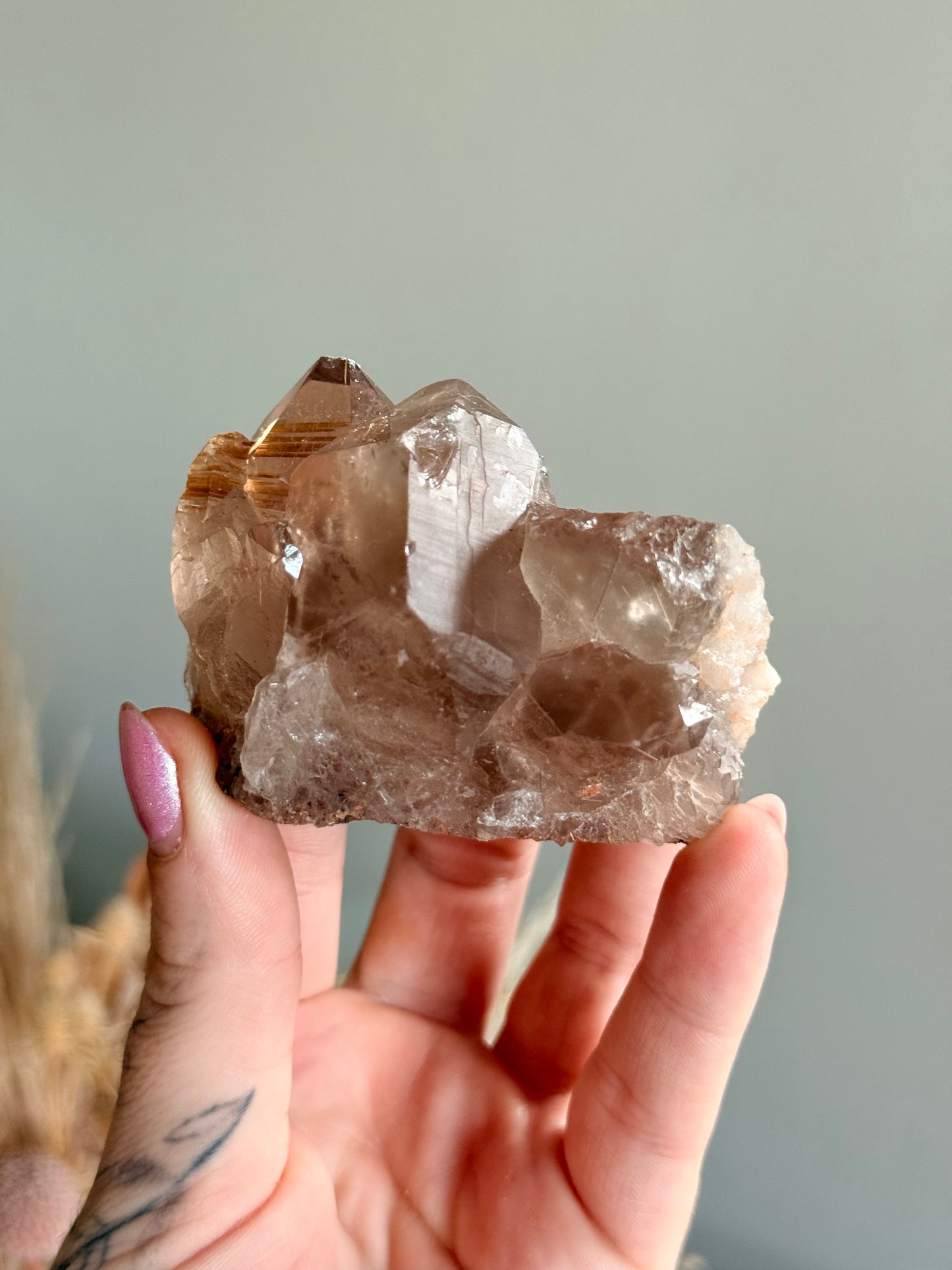 Smoky Rutilated Quartz Cluster