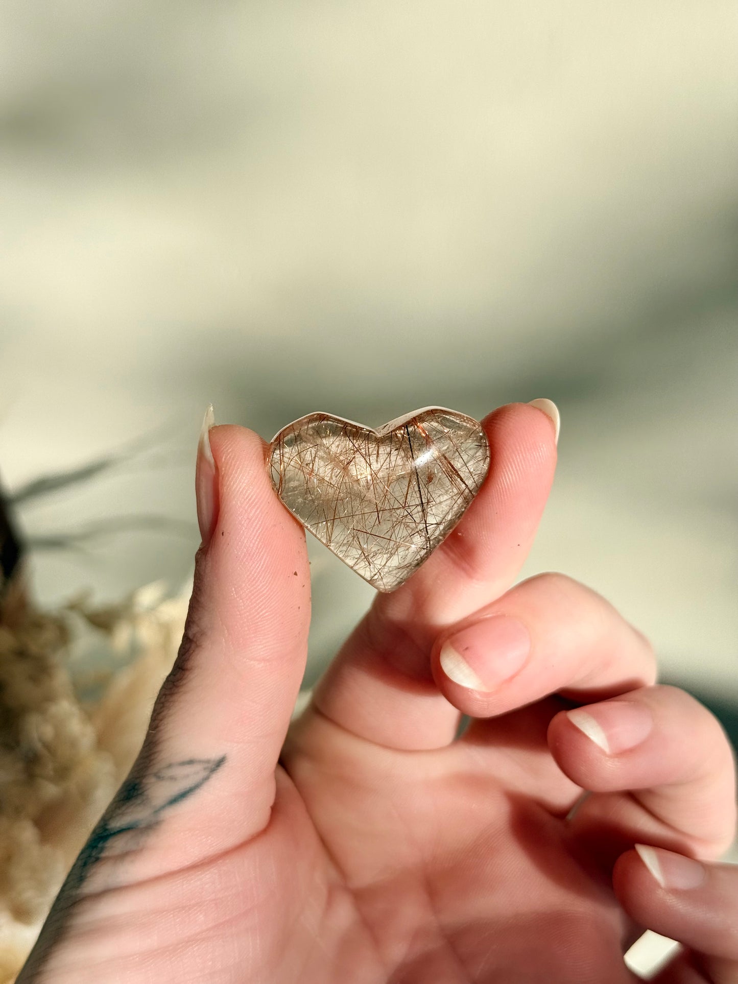 Rutilated Quartz Heart