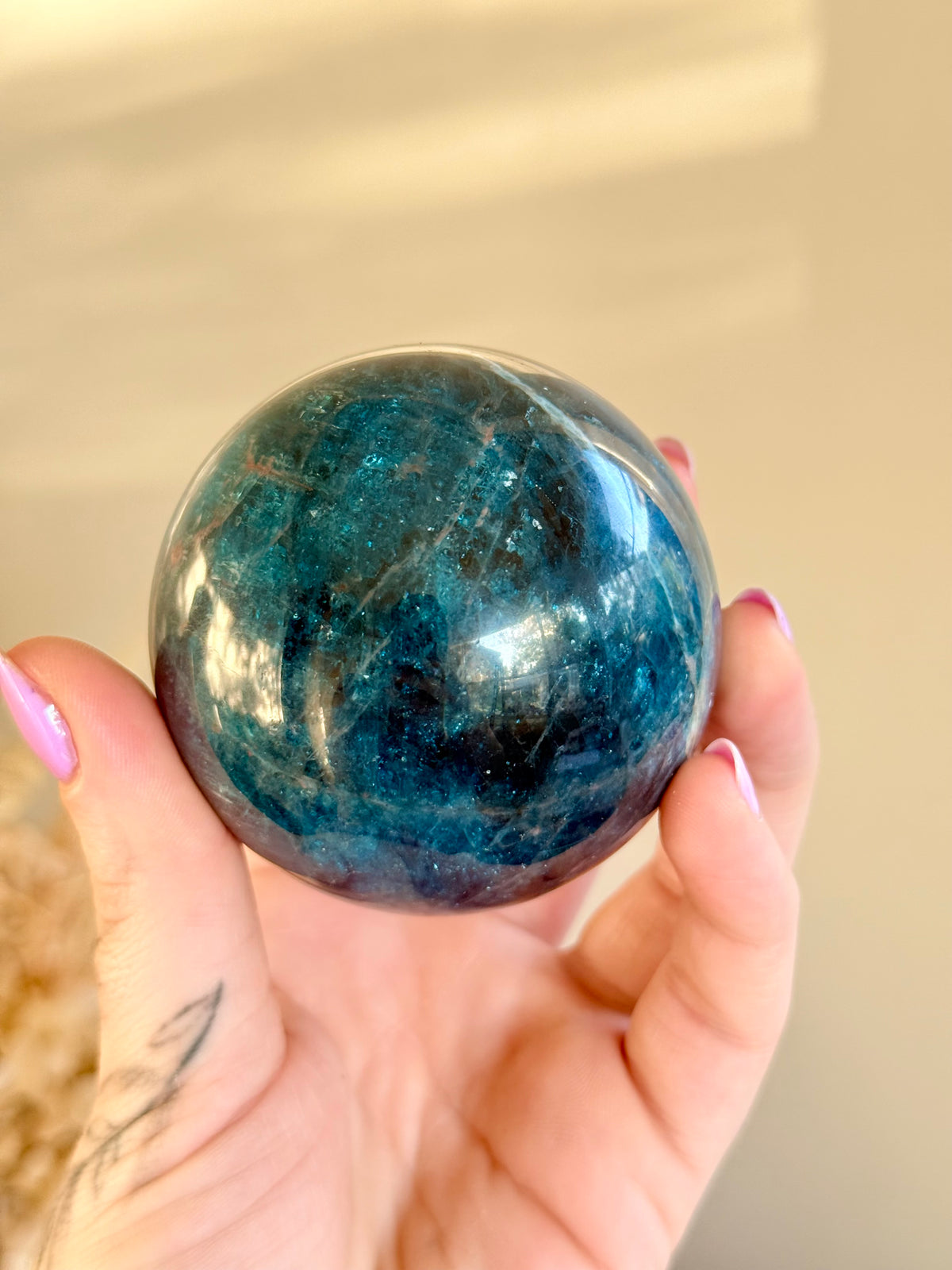 Blue Apatite Sphere