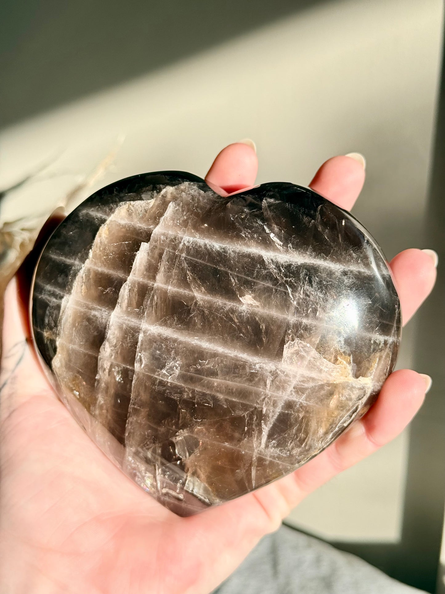 Black Rose Quartz Heart