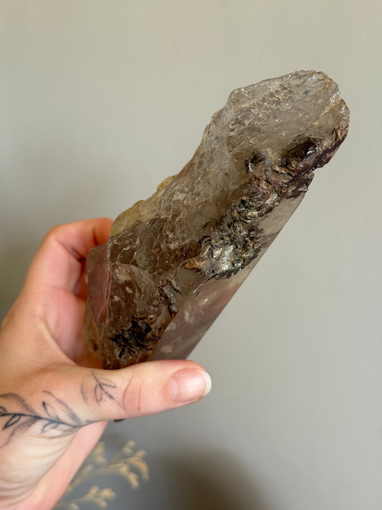 Smoky Quartz Half Polished Freeform