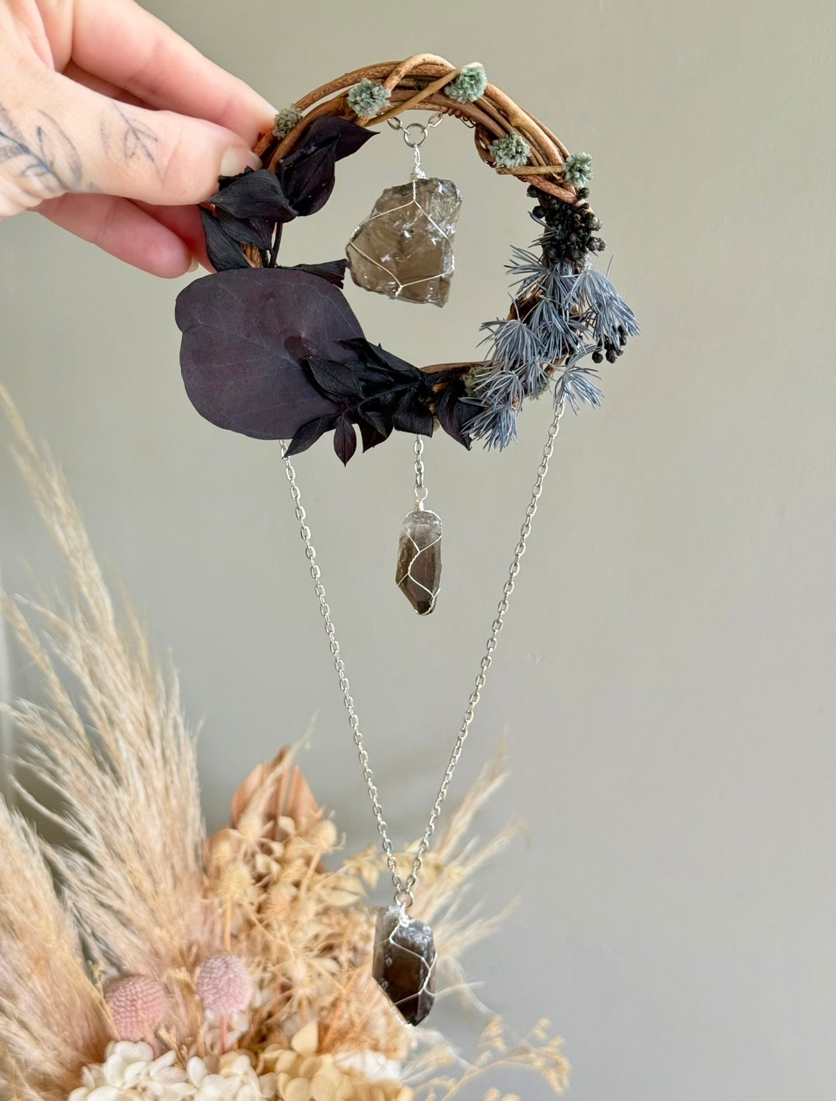 10cm Smoky Quartz Wreath
