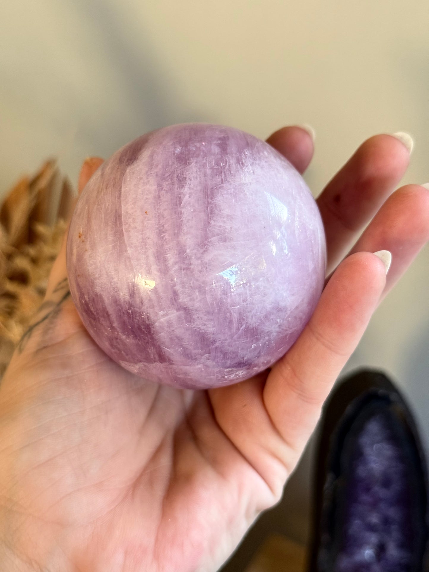 Gemmy Kunzite Sphere