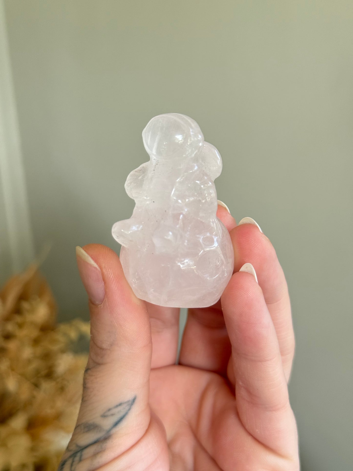 Rose Quartz Astronaut on Moon