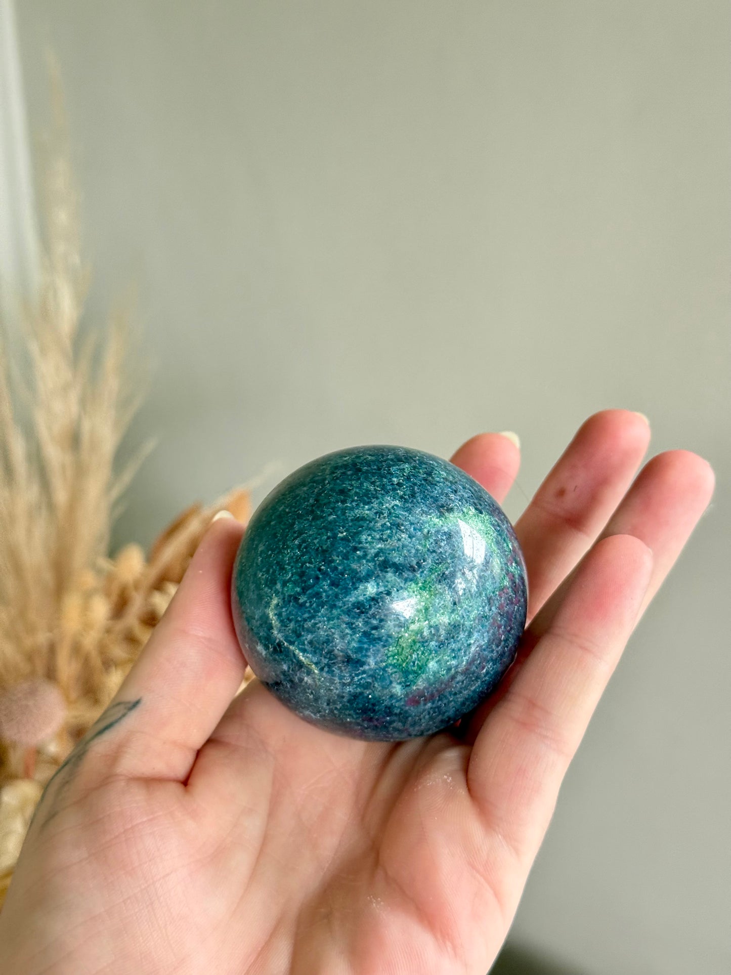 Ruby, Kyanite and Fuschite Sphere