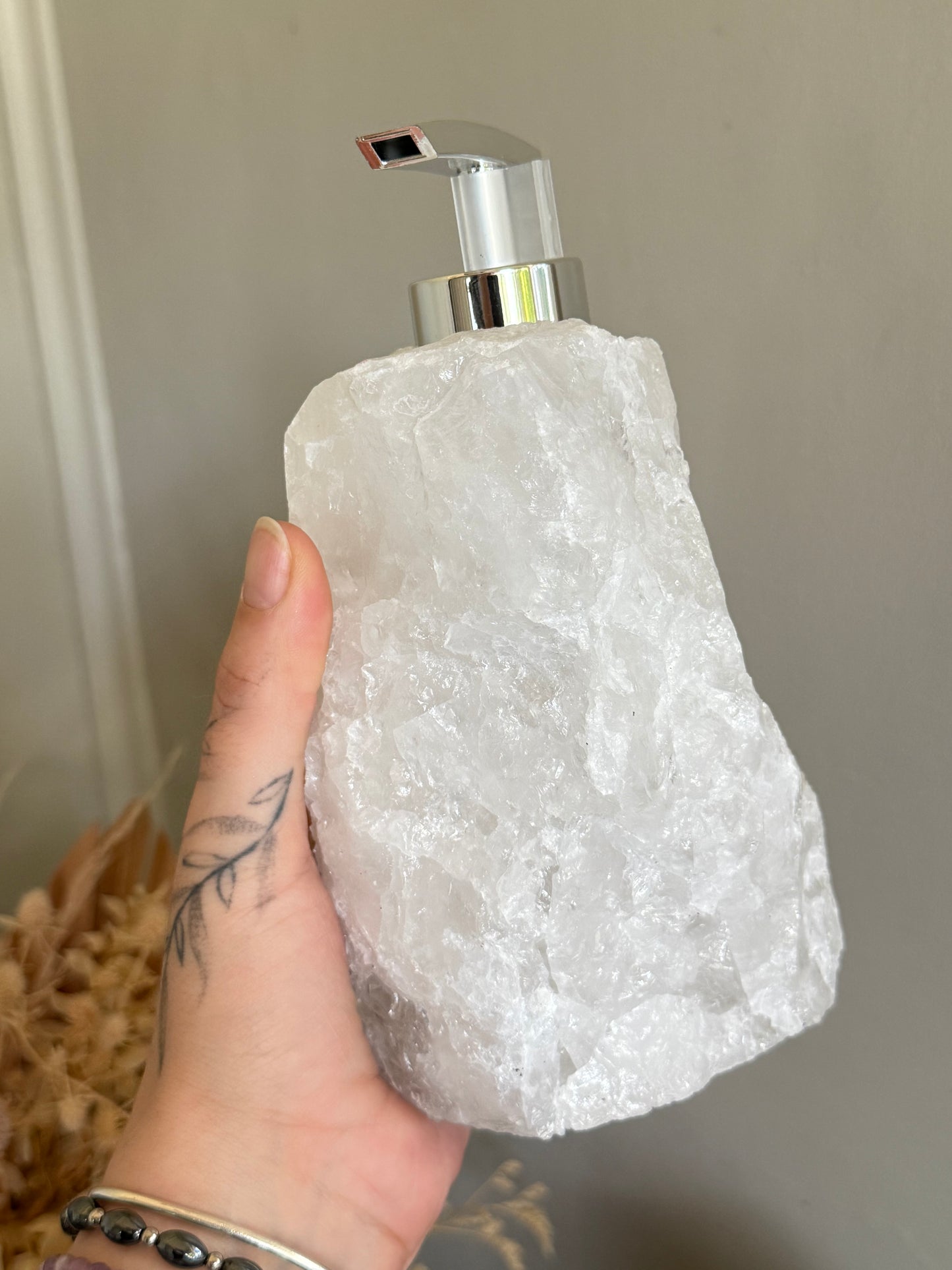 Clear Quartz Soap Dispenser