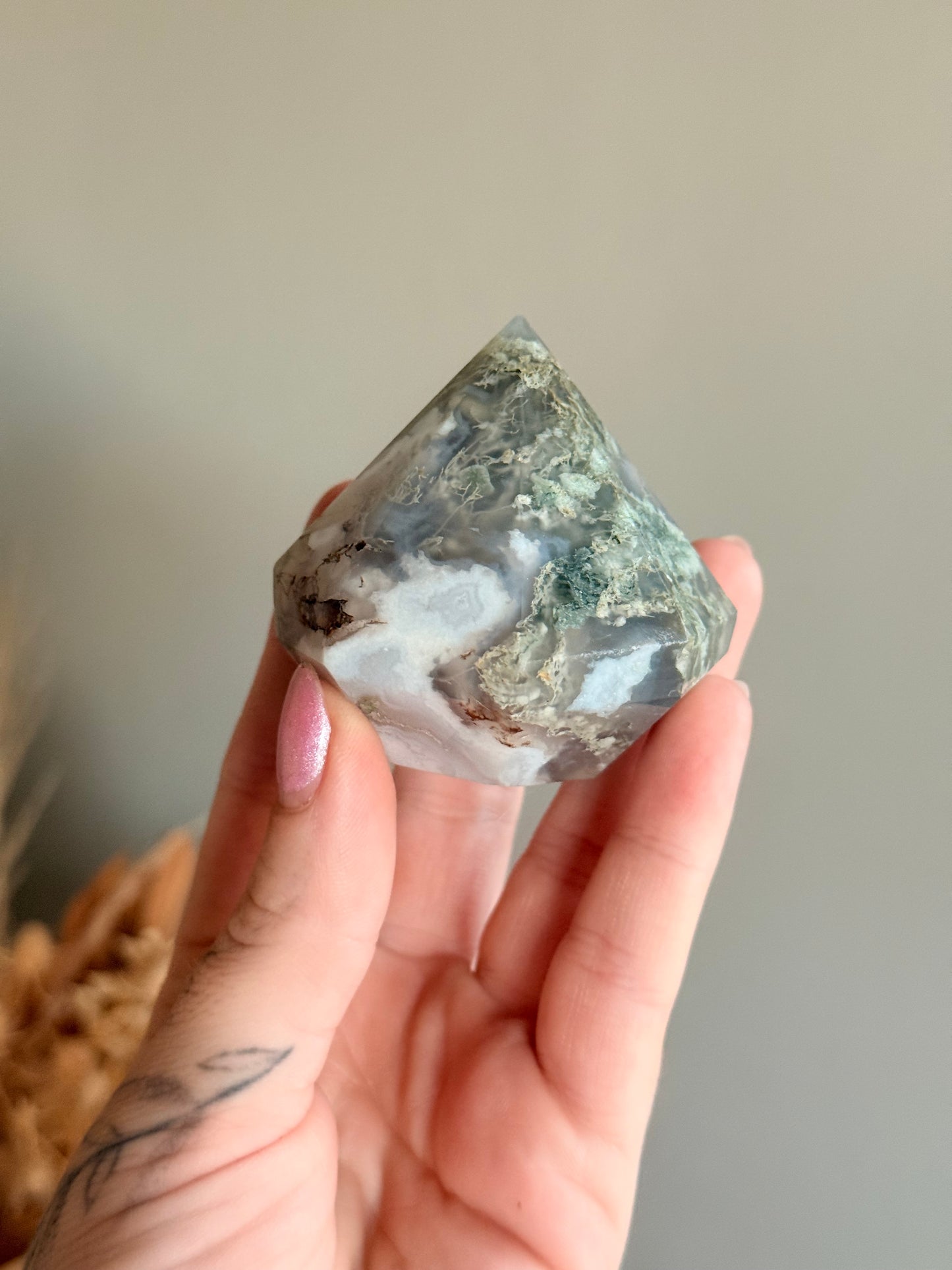 Moss agate Diamond