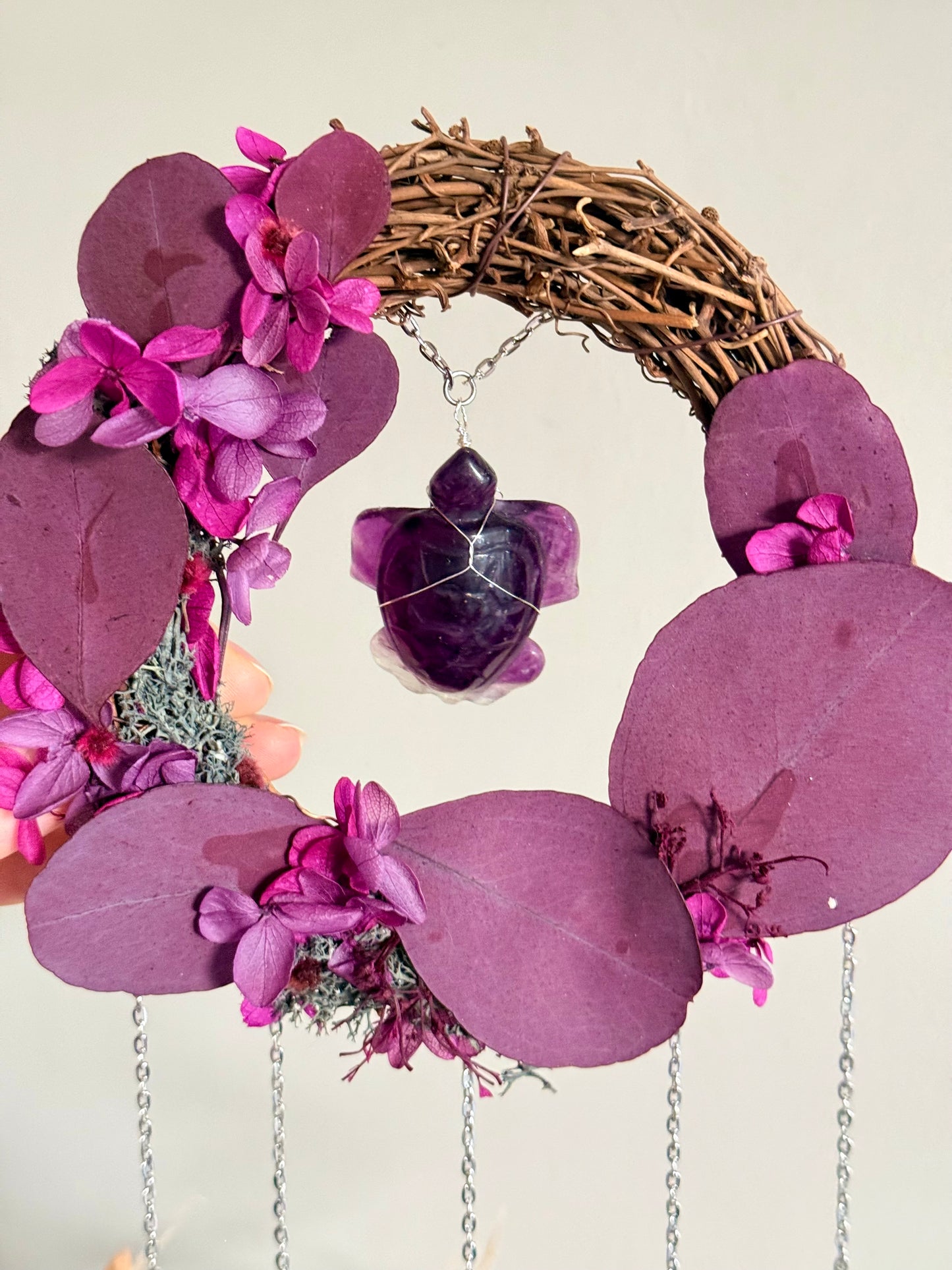 15cm Fluorite Turtle Wreath