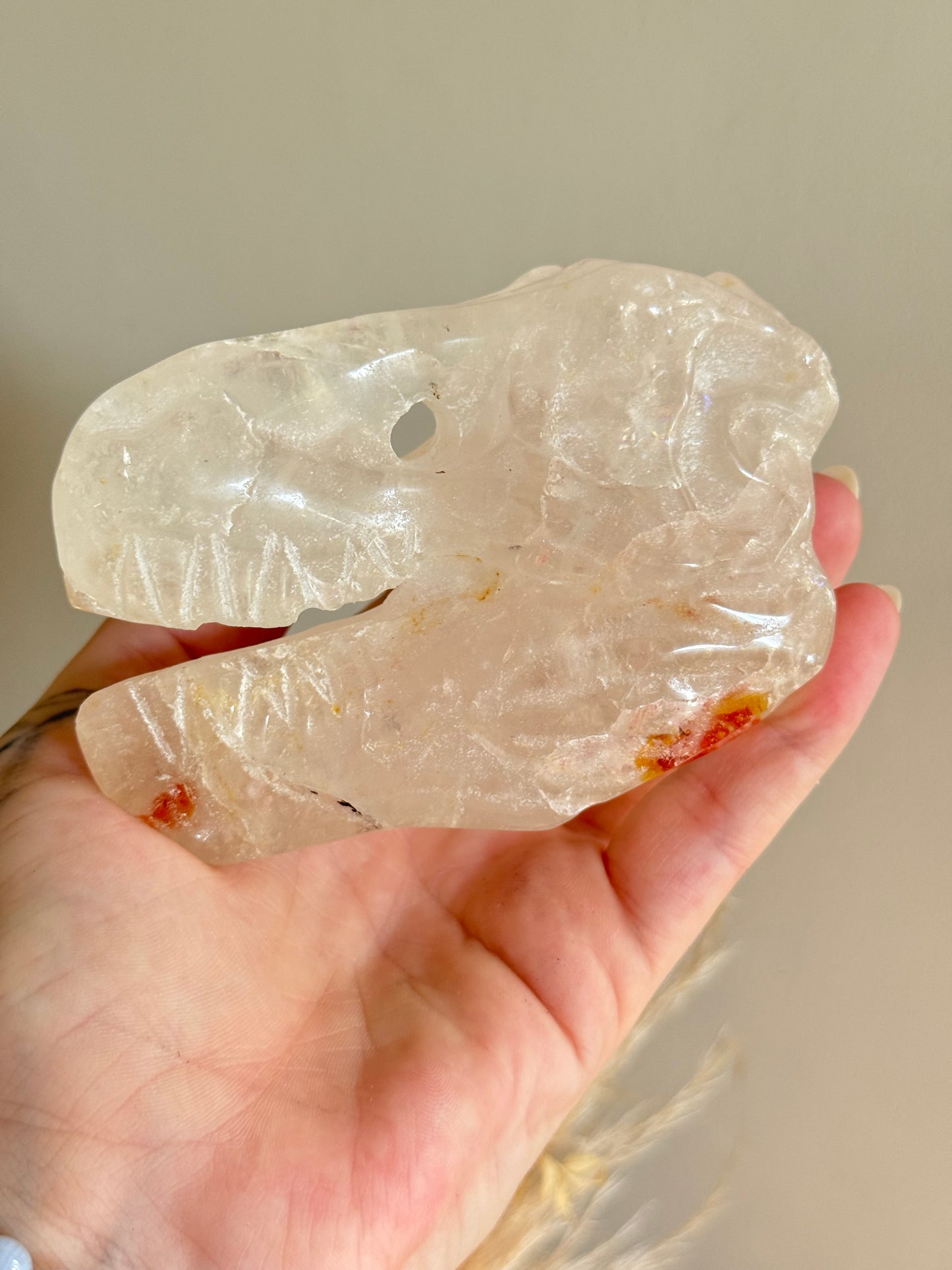 Clear Quartz Dinosaur Skull