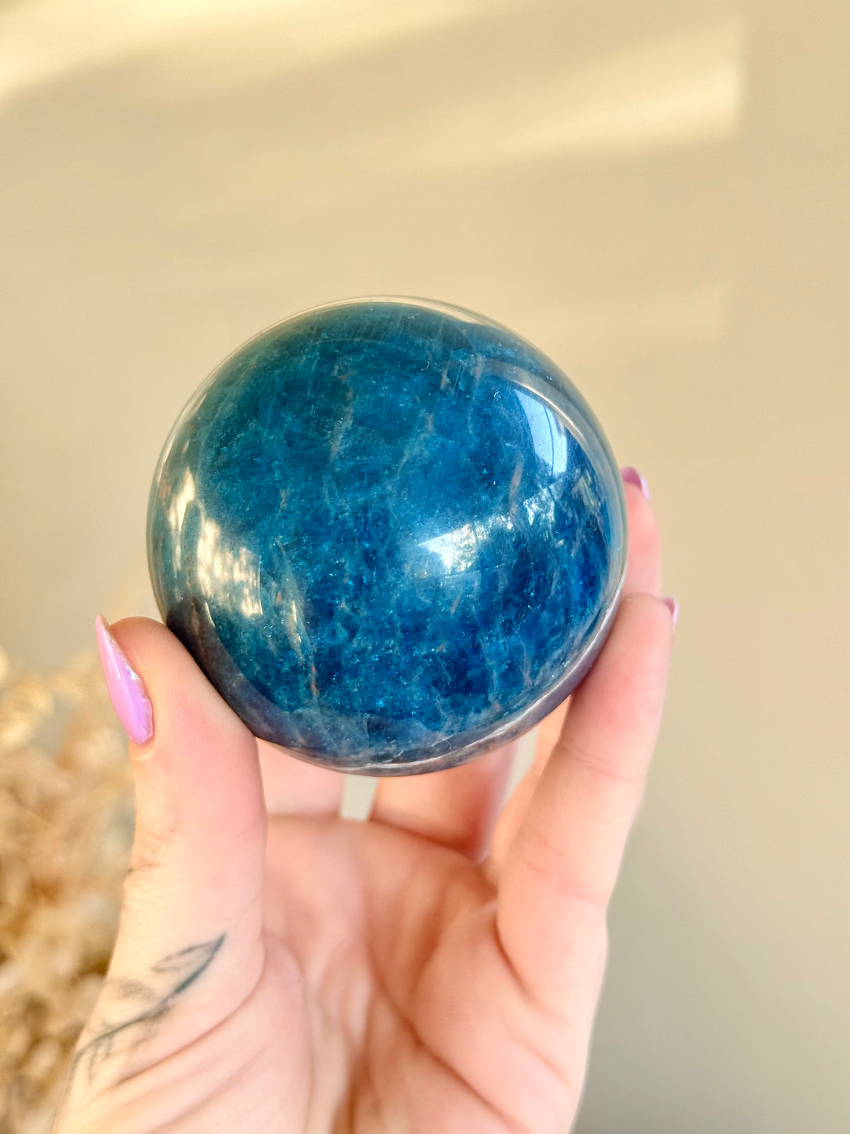 Blue Apatite Sphere