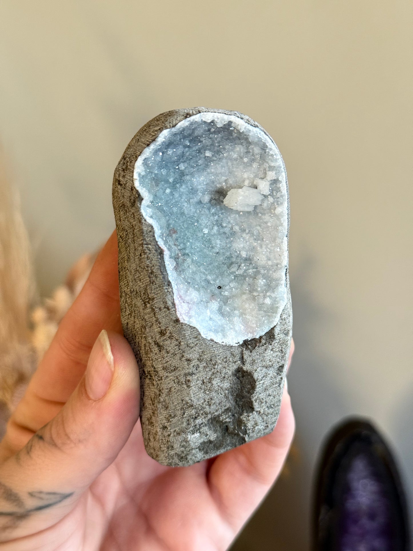 Blue Chalcedony and Calcite Cave