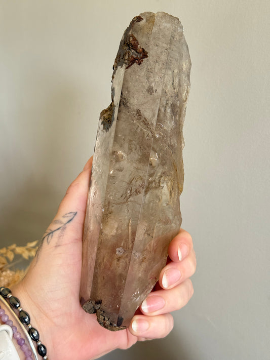 Smoky Quartz Half Polished Freeform