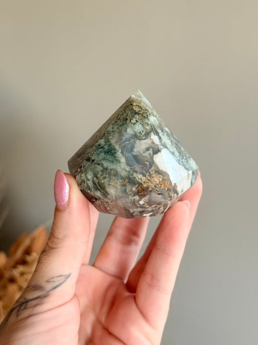 Moss agate Diamond