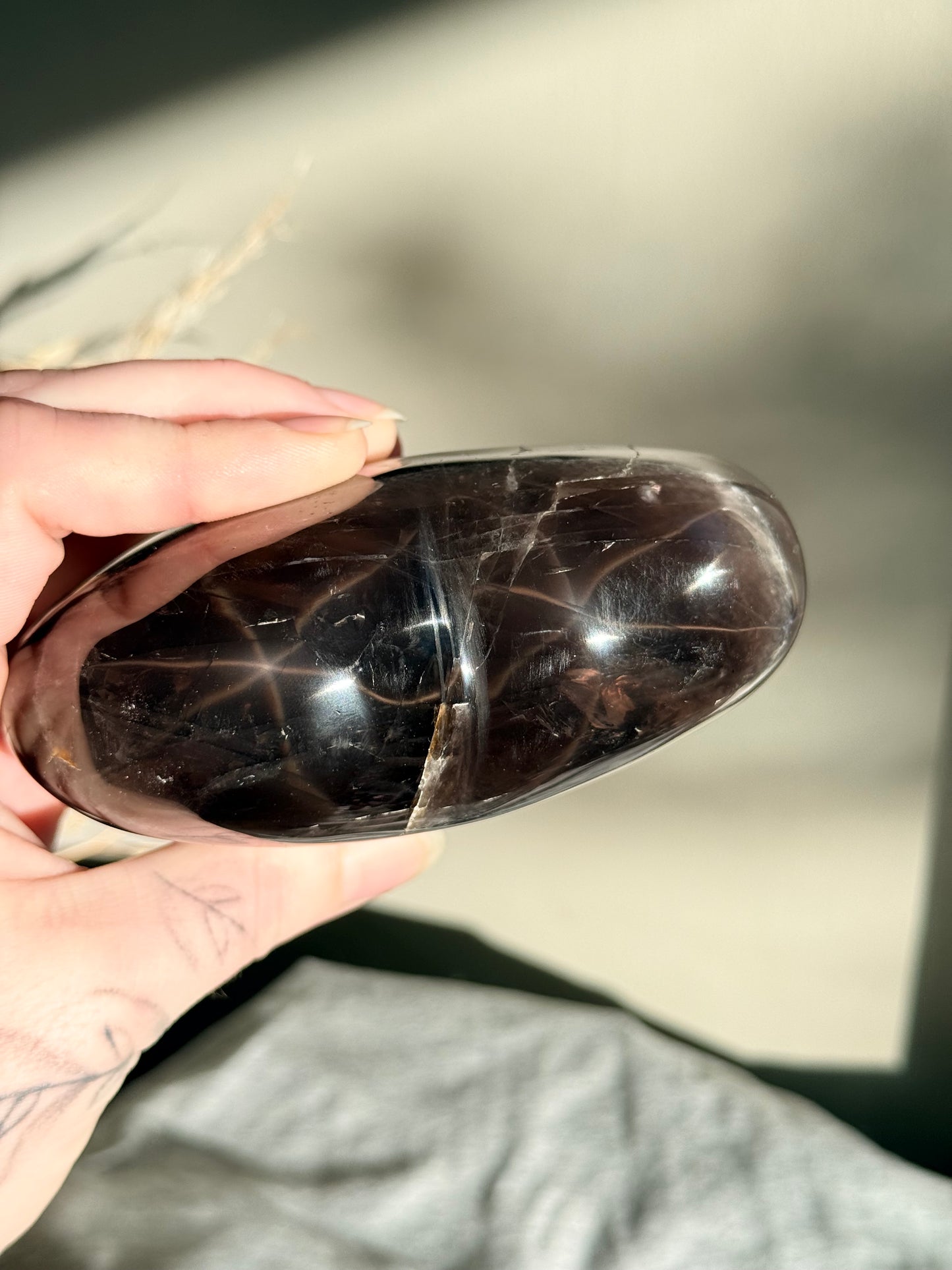 Black Rose Quartz Heart