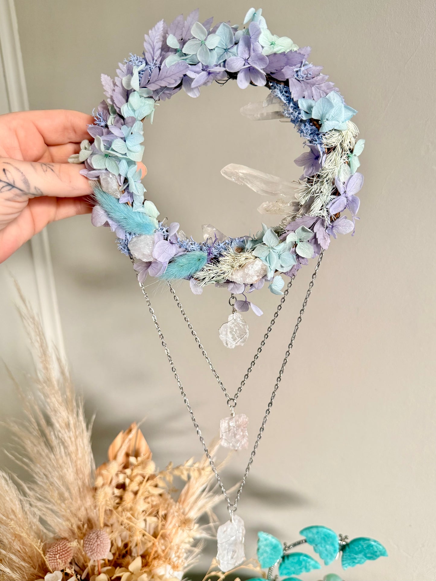 15cm Quartz Points Wreath