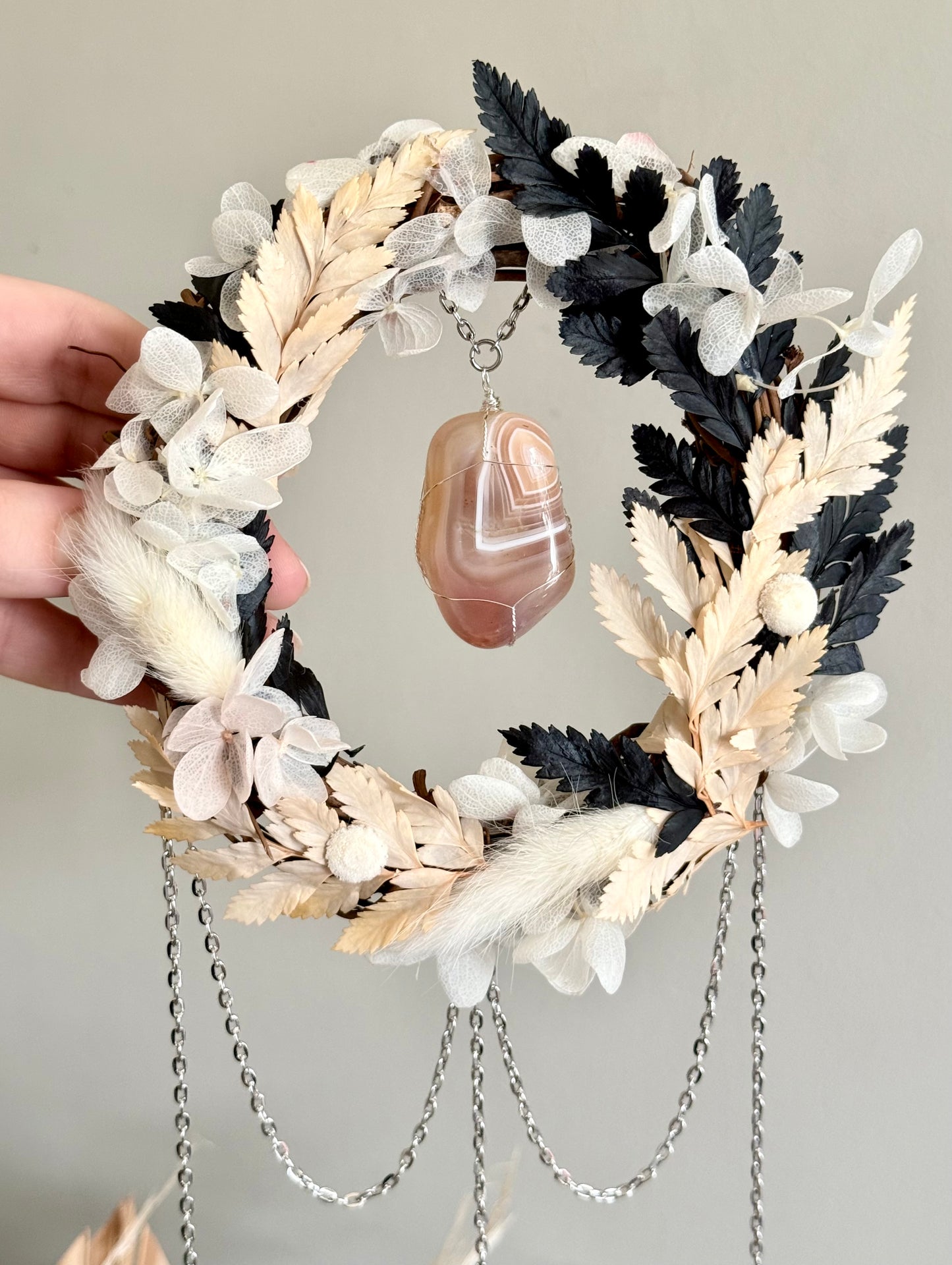 12cm Peach Agate Wreath