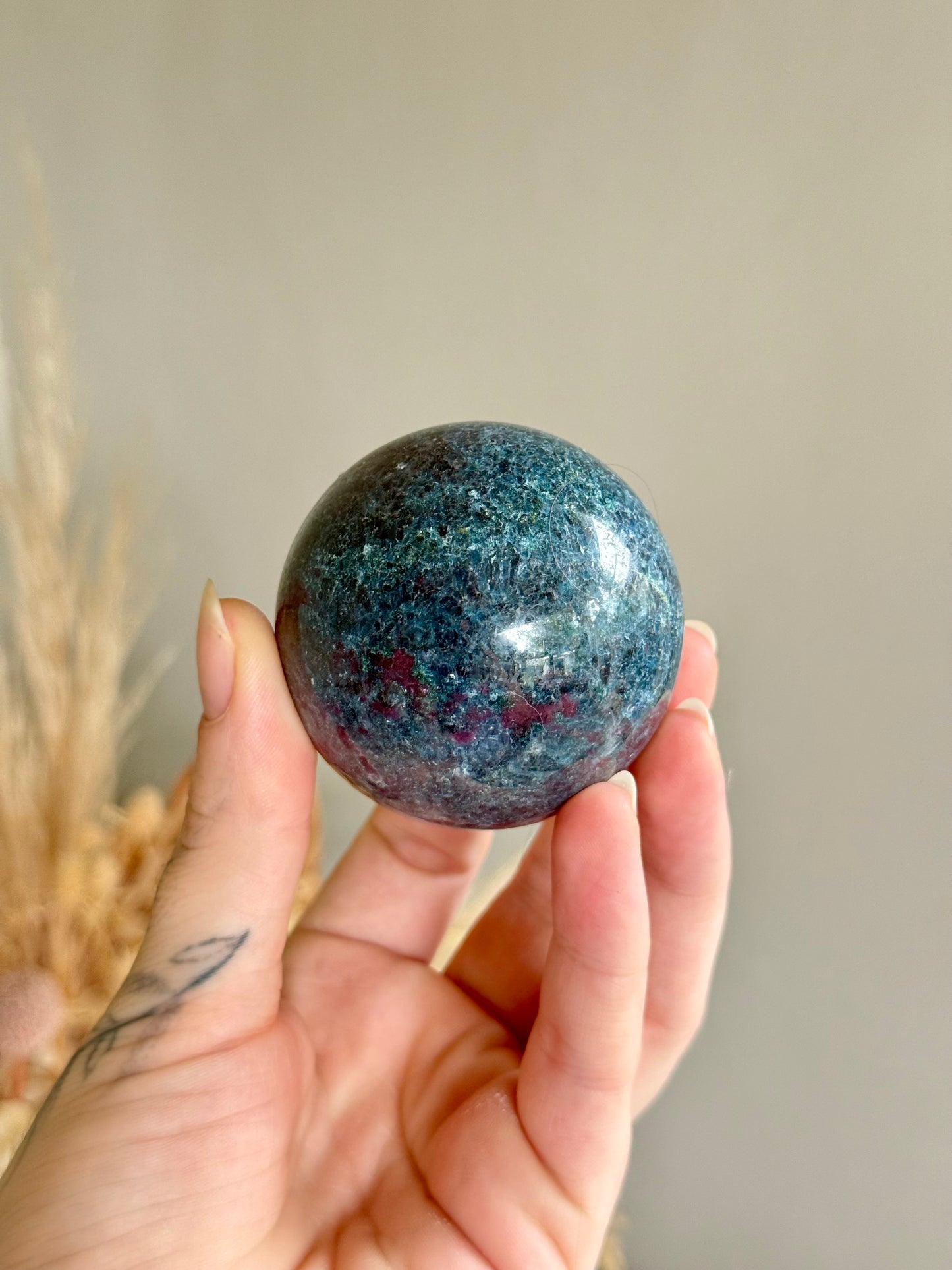 Ruby, Kyanite and Fuschite Sphere