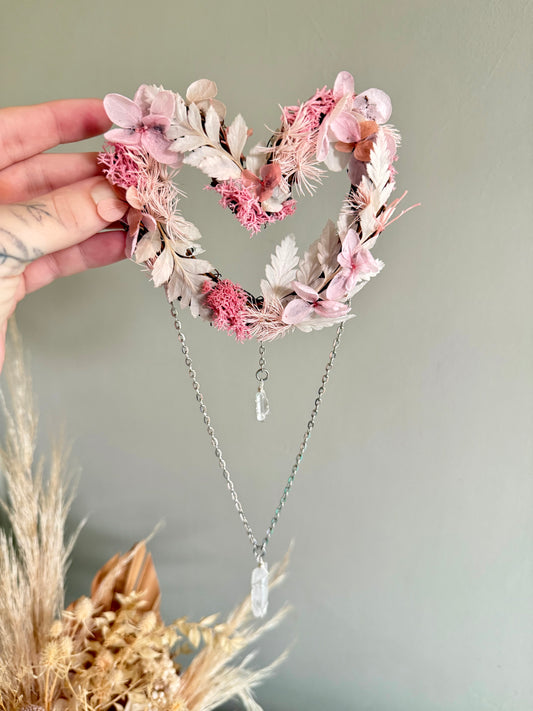 10cm Quartz Heart Wreath