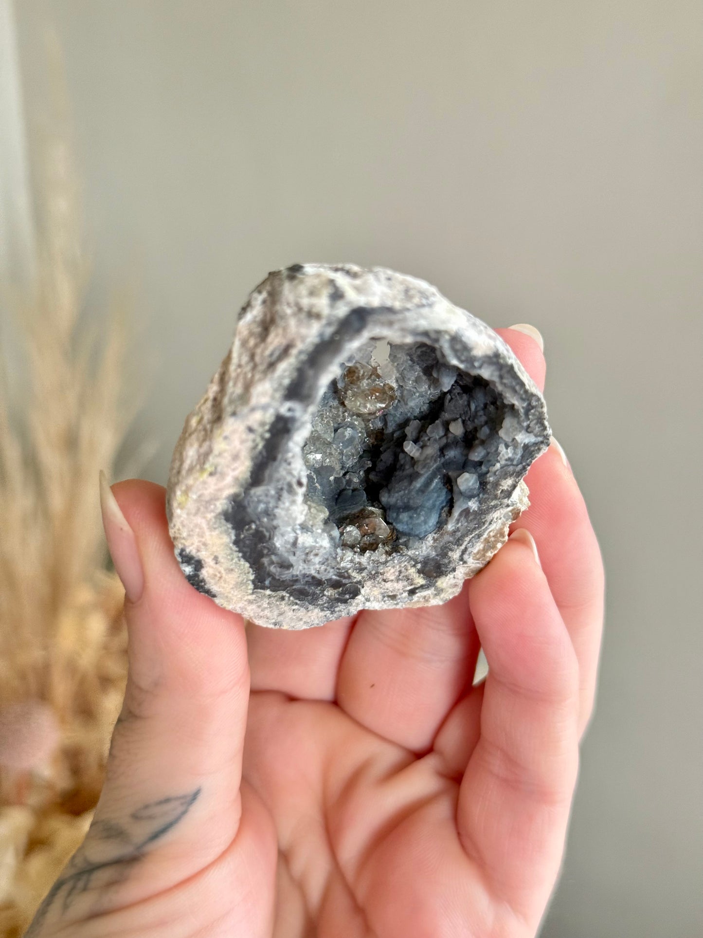 Mexican Agate Geode with Inclusions