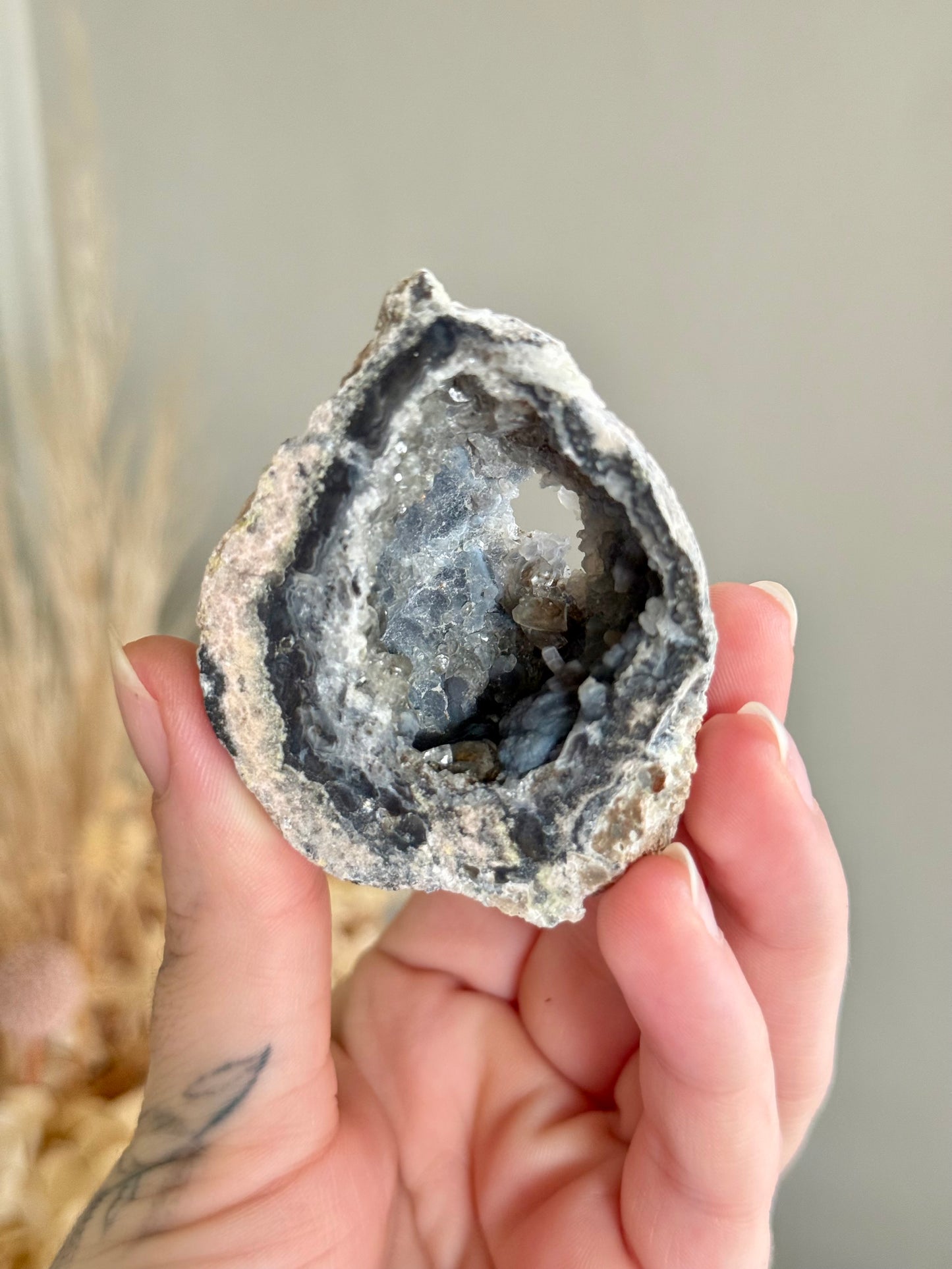 Mexican Agate Geode with Inclusions