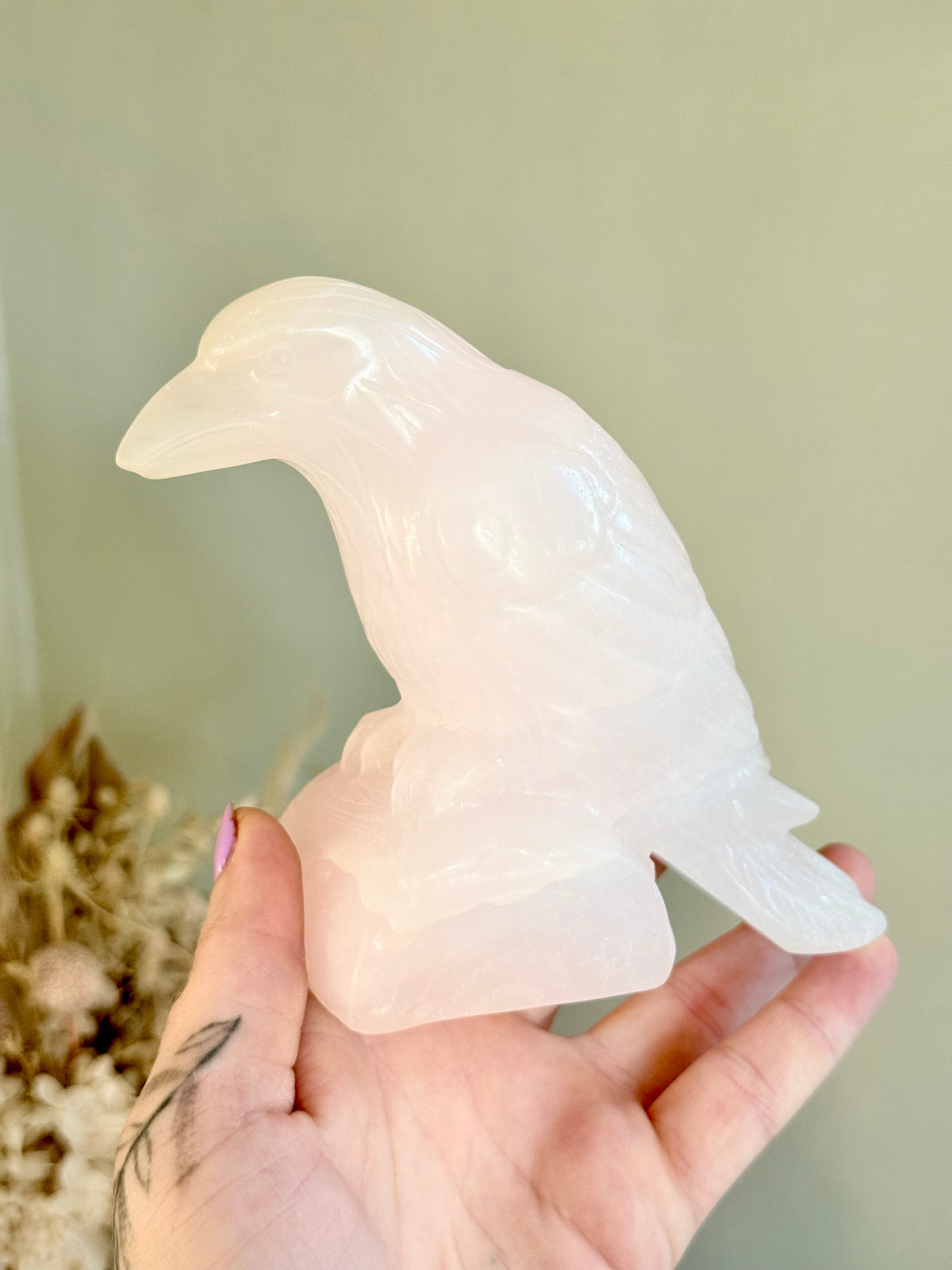 Pink Calcite Crow / Raven