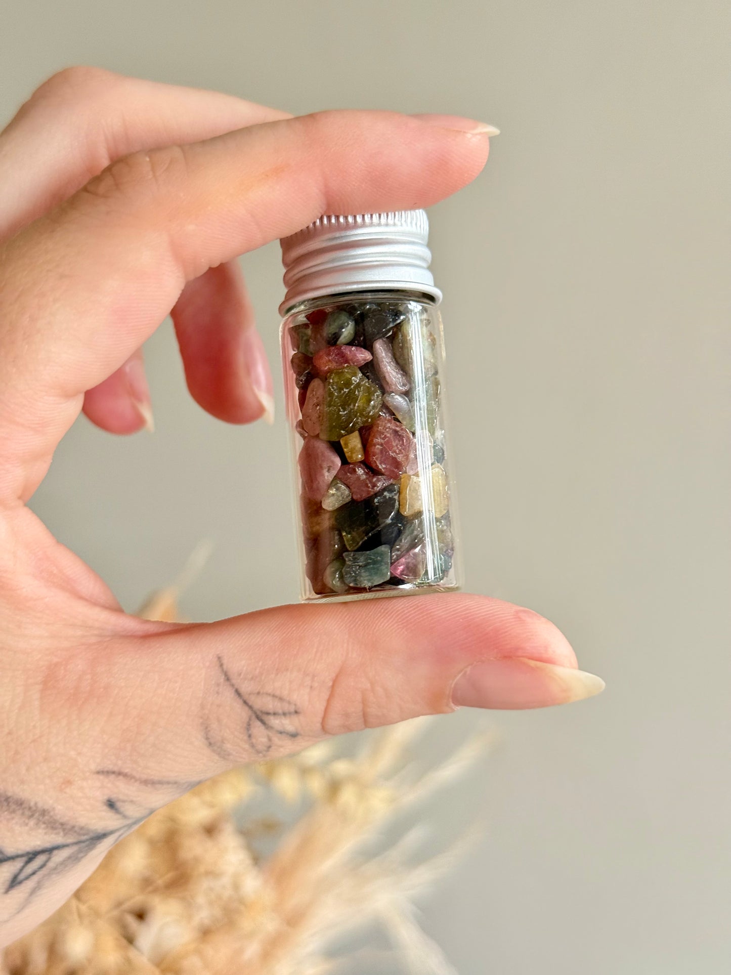 Watermelon Tourmaline Polished Chip Jar
