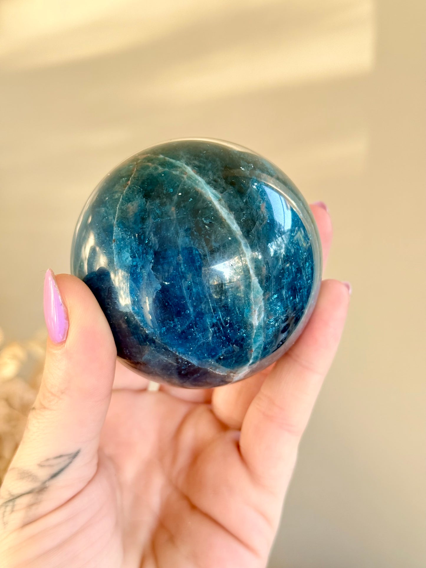 Blue Apatite Sphere