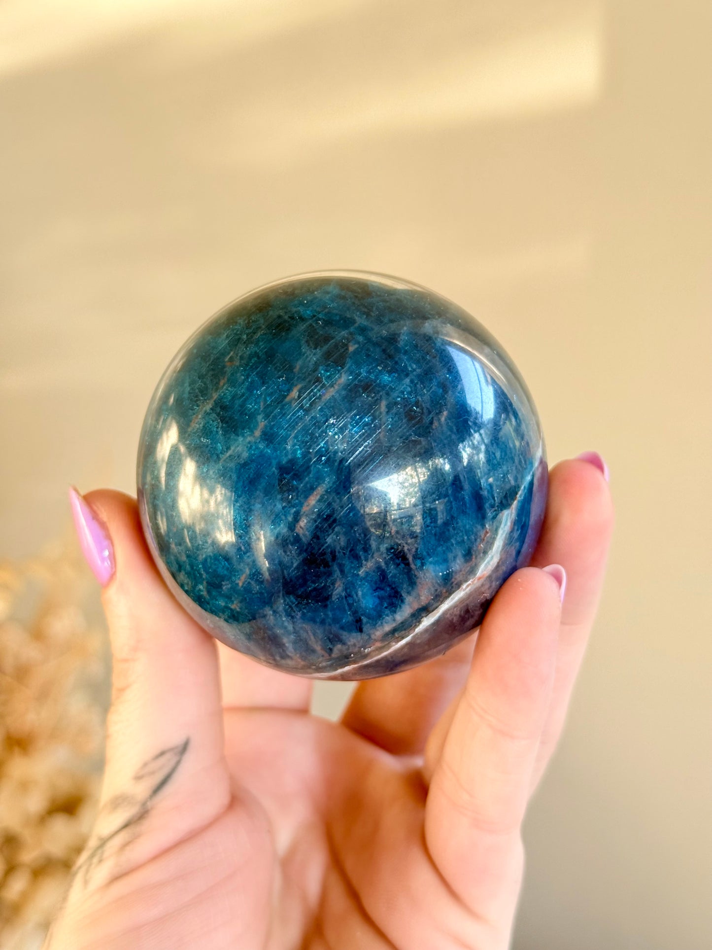 Blue Apatite Sphere