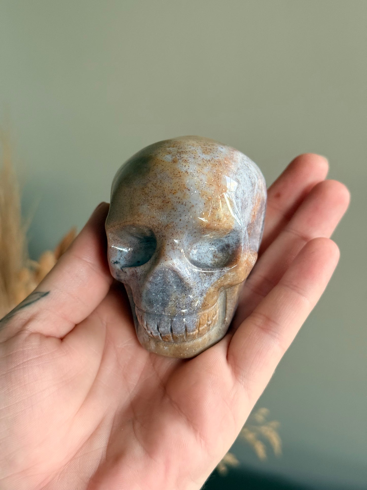 Ocean Jasper Skull
