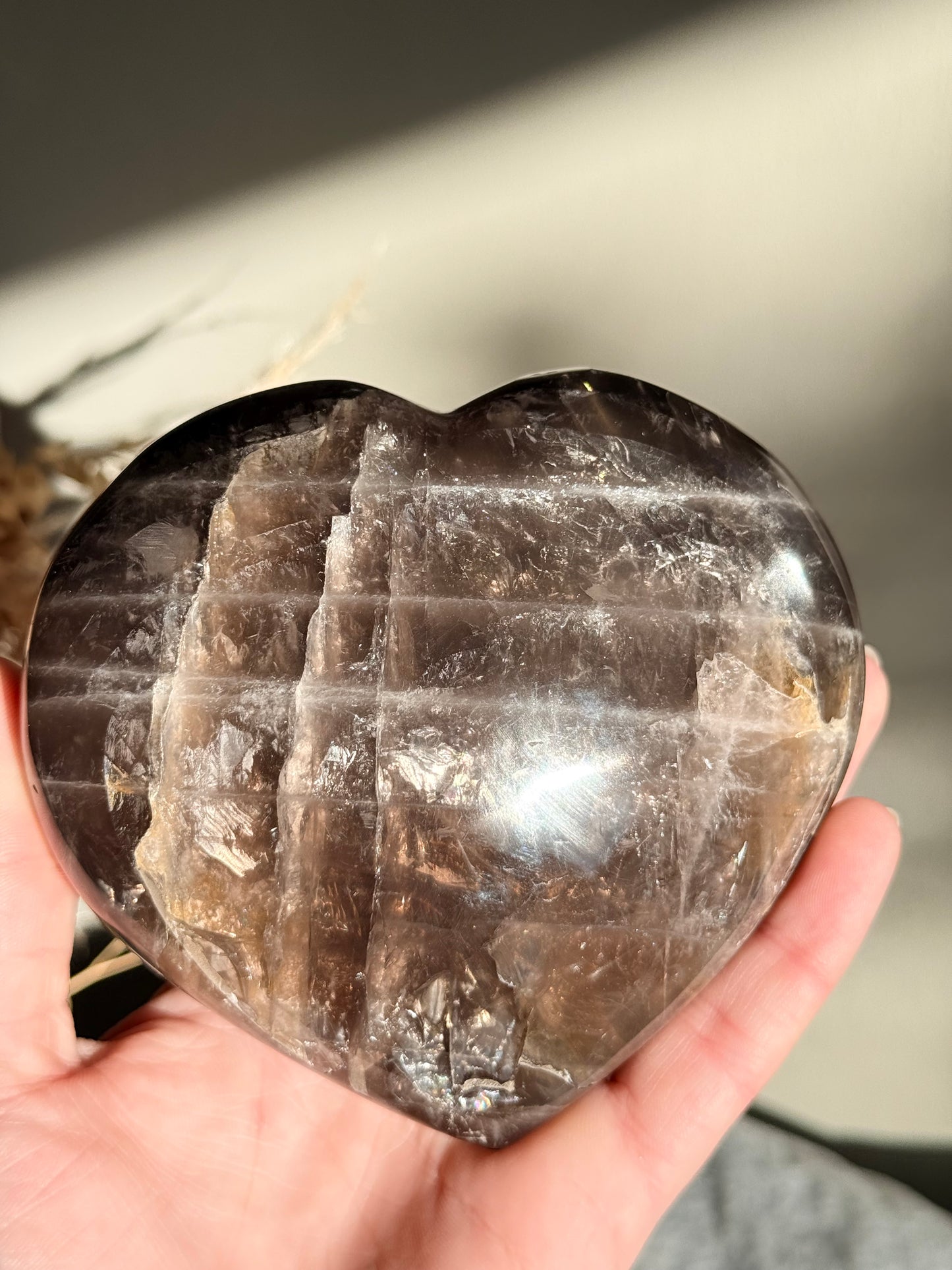 Black Rose Quartz Heart