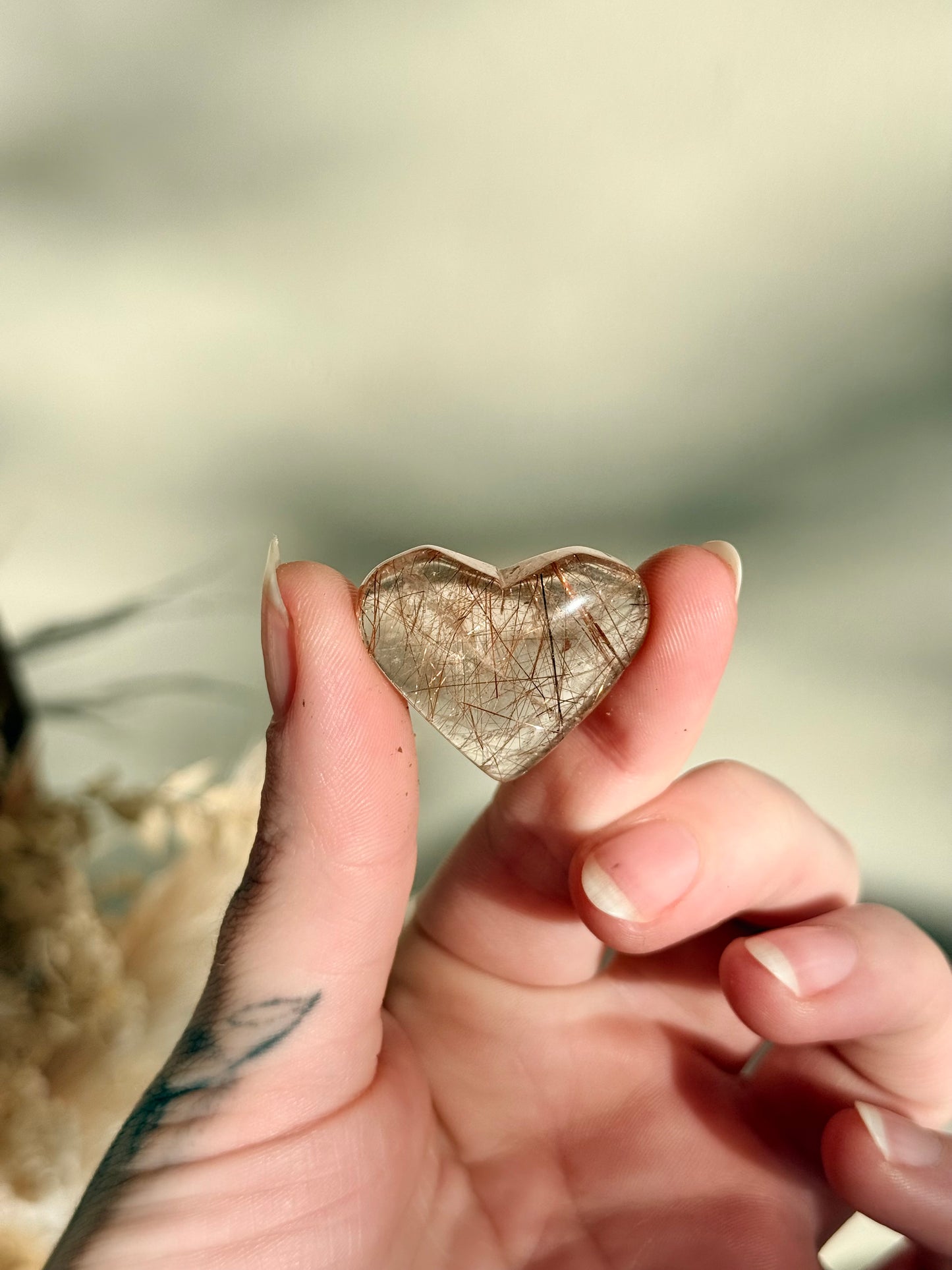 Rutilated Quartz Heart