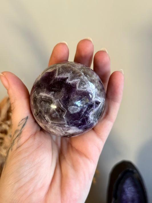 Smoky Chevron Amethyst Sphere