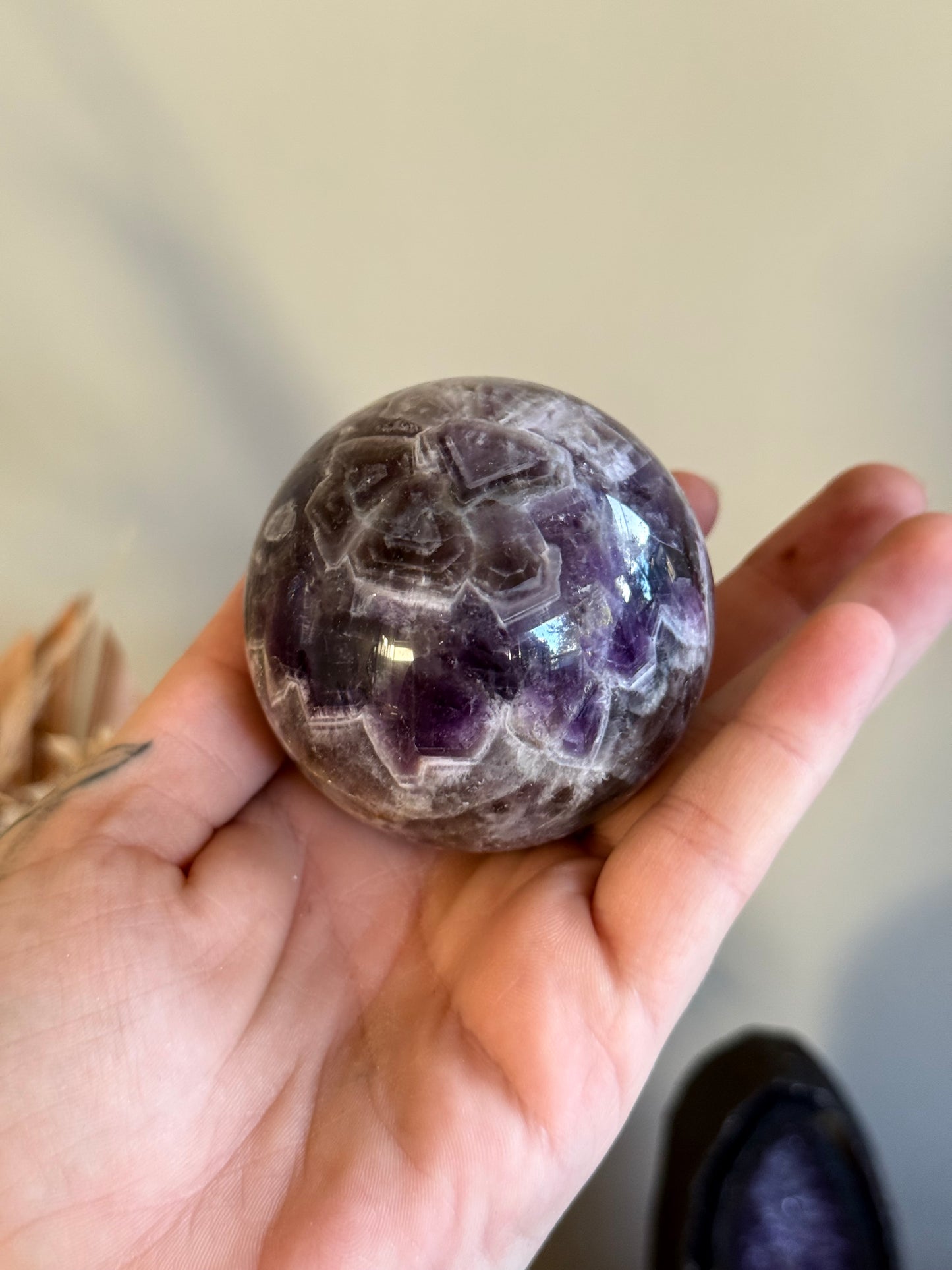 Smoky Chevron Amethyst Sphere