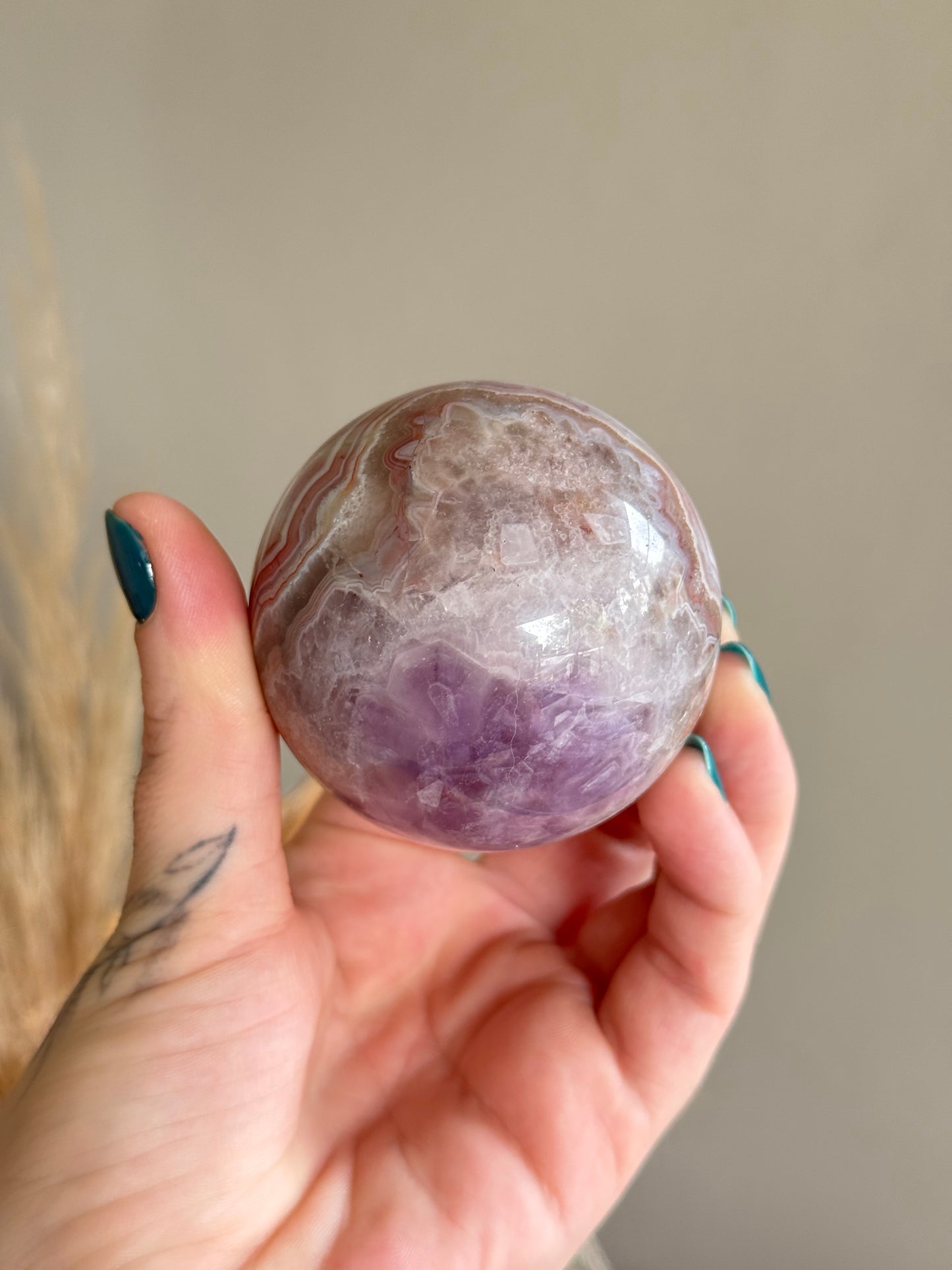 Amethyst and Lace Agate Sphere