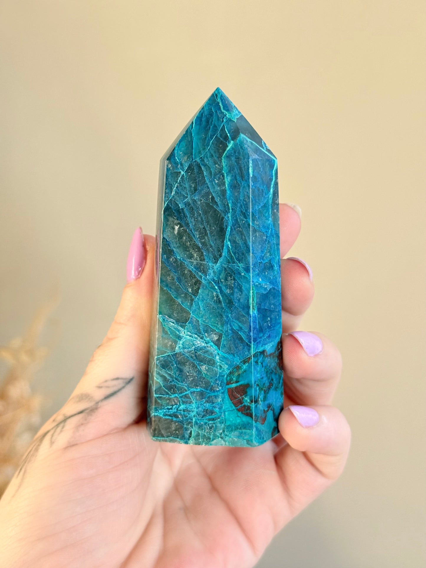 Shattuckite with Chrysocolla and Malachite Point