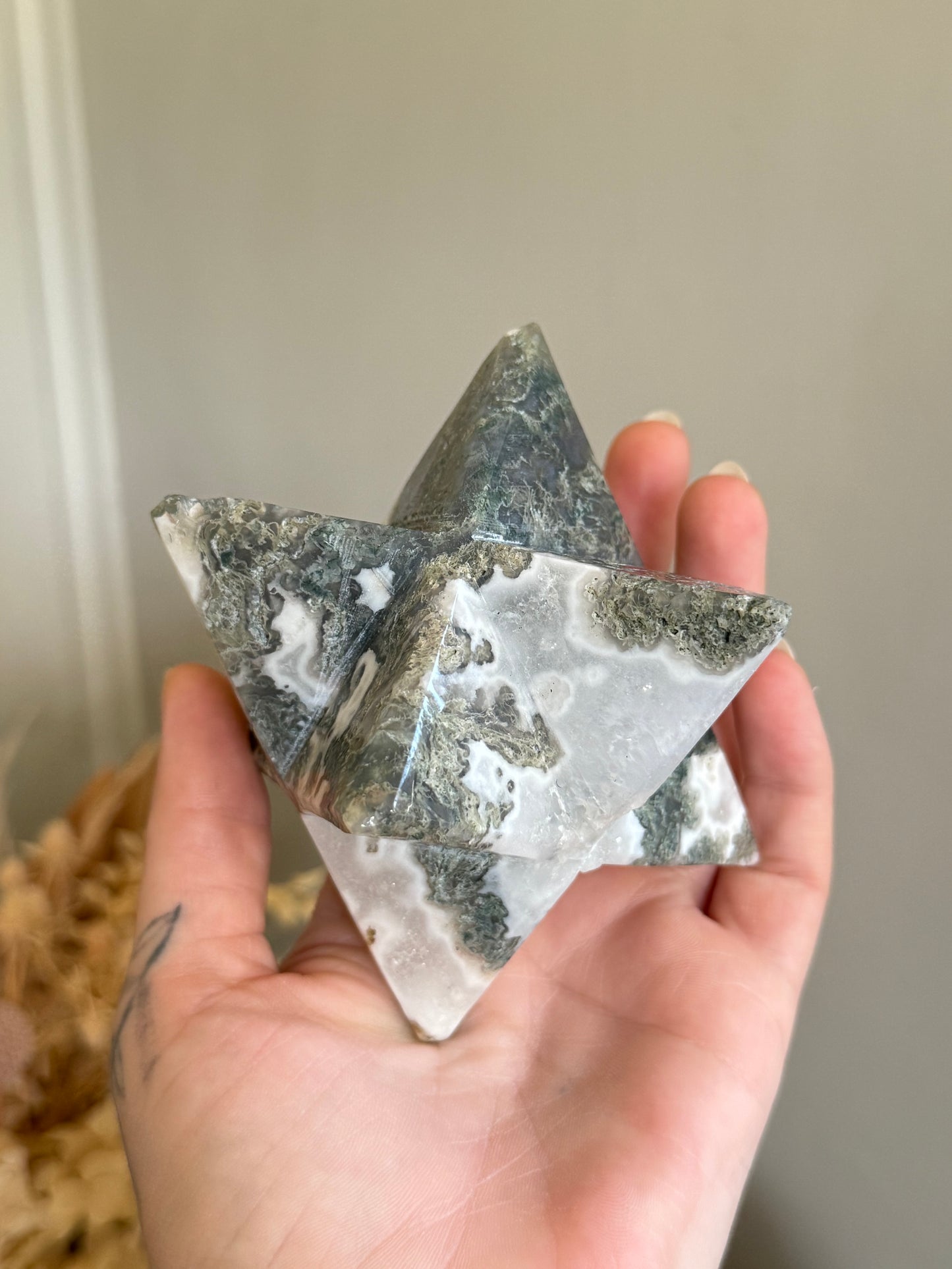 Moss Agate Merkabah