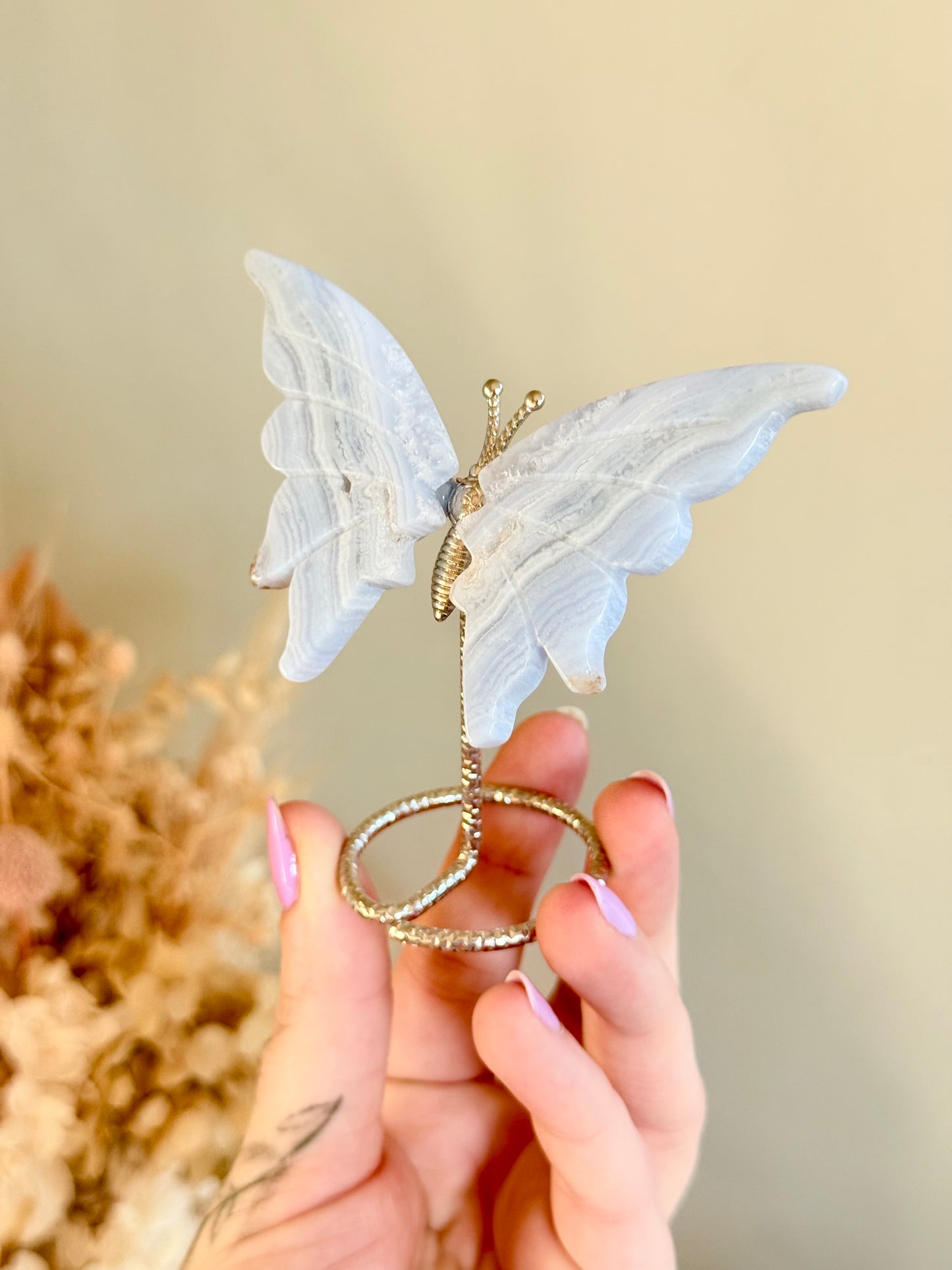 Blue Lace Agate Butterfly