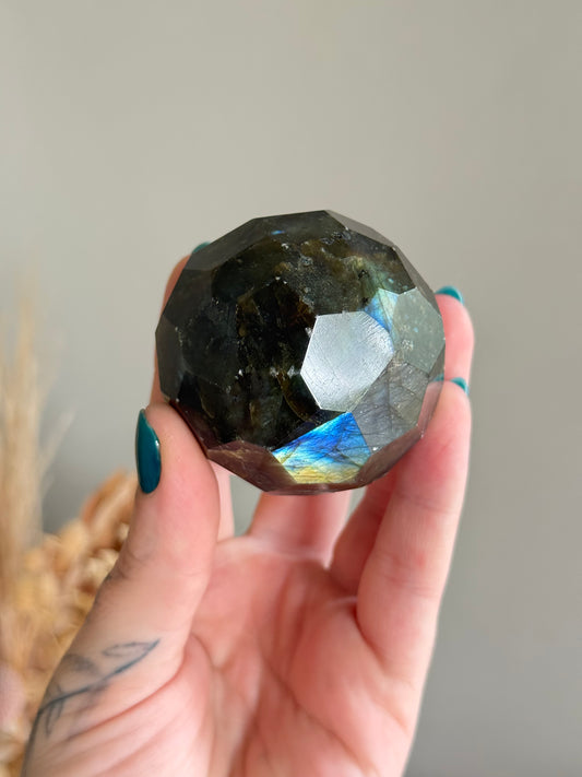 Labradorite Faceted Sphere