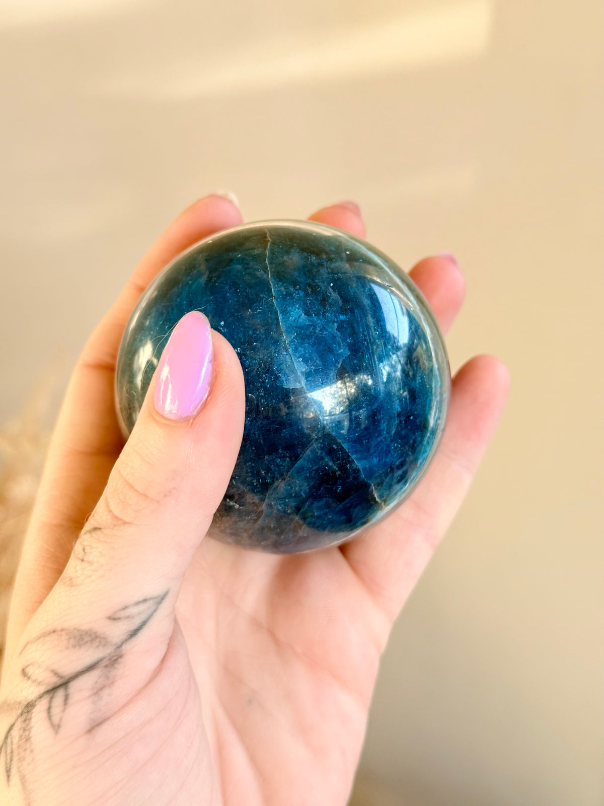 Blue Apatite Sphere