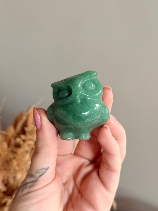 Green Aventurine Owl