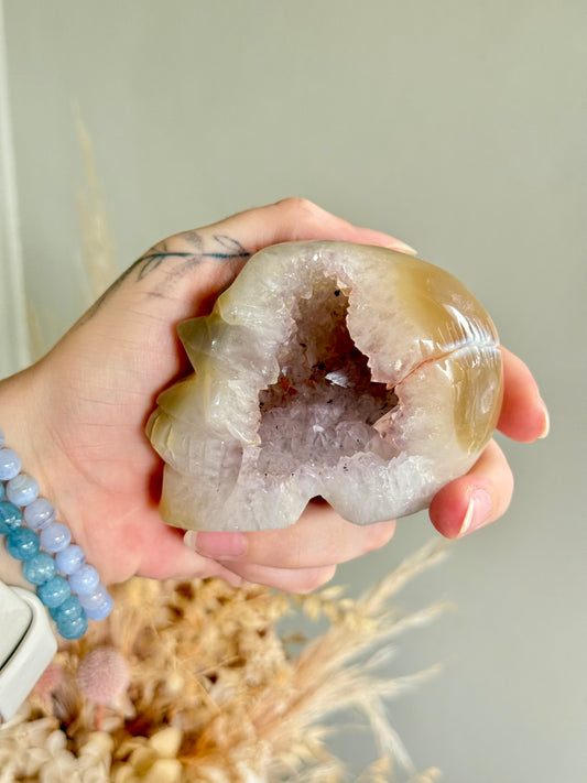 Amethyst and Agate Skull
