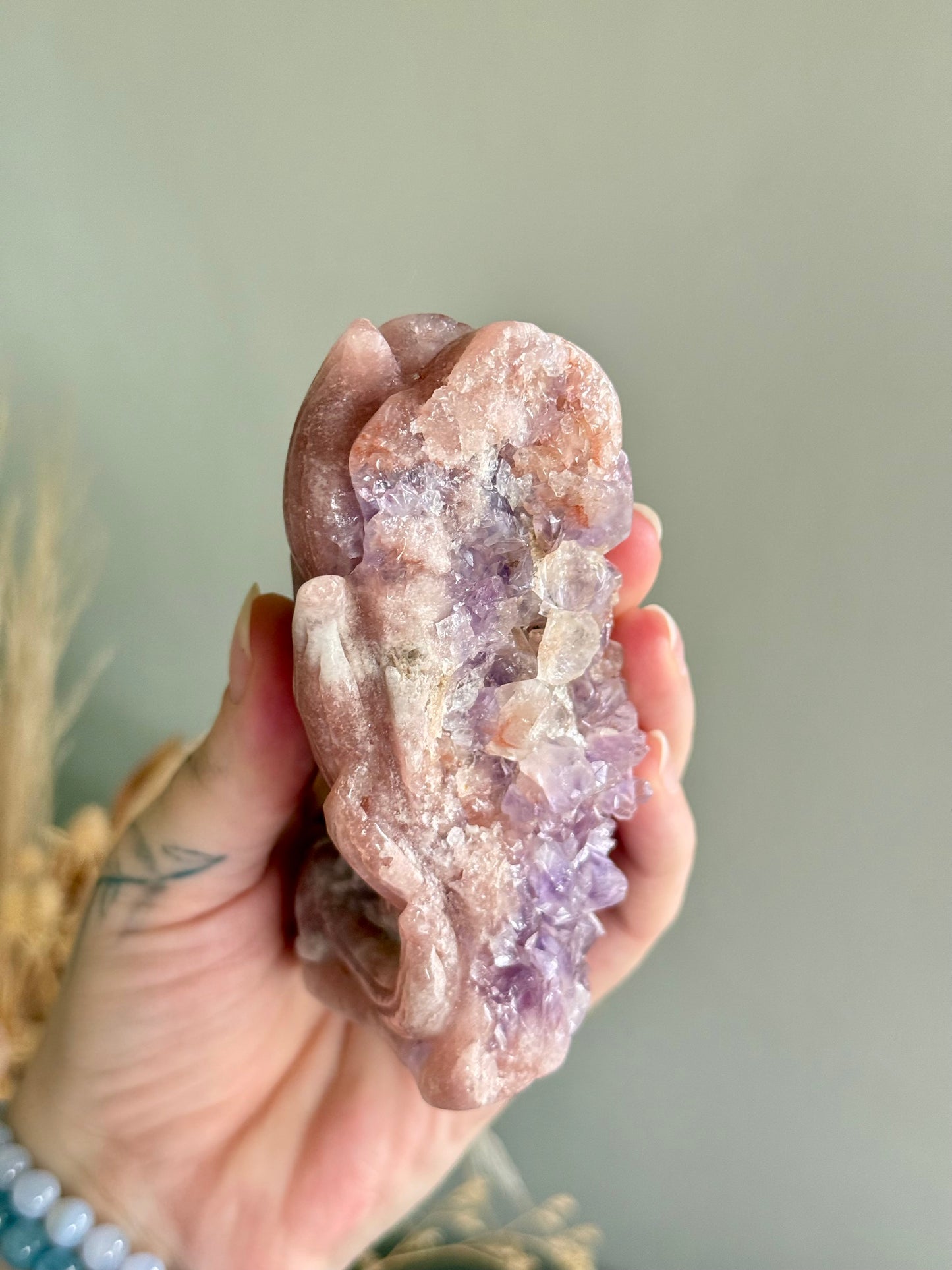 Pink and Purple Amethyst 9 Tail Fox