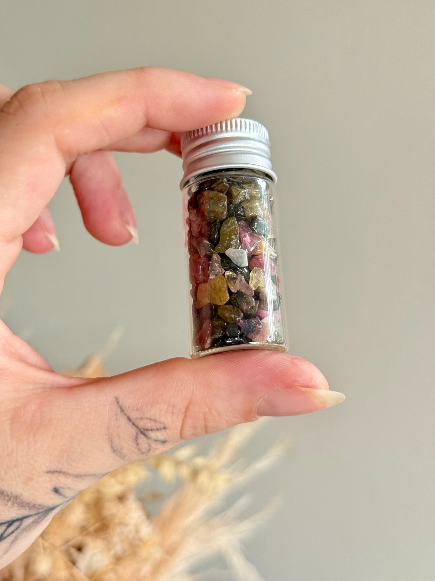 Watermelon Tourmaline Polished Chip Jar