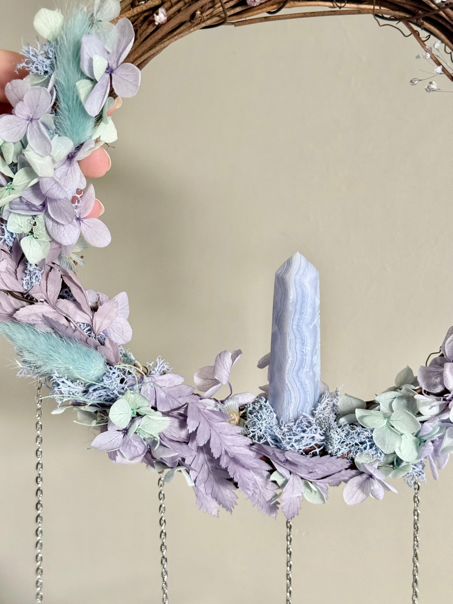 20cm Blue Lace Agate Wreath