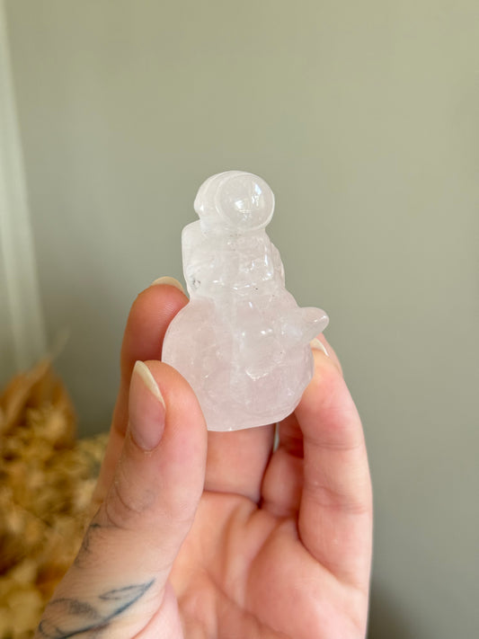 Rose Quartz Astronaut on Moon