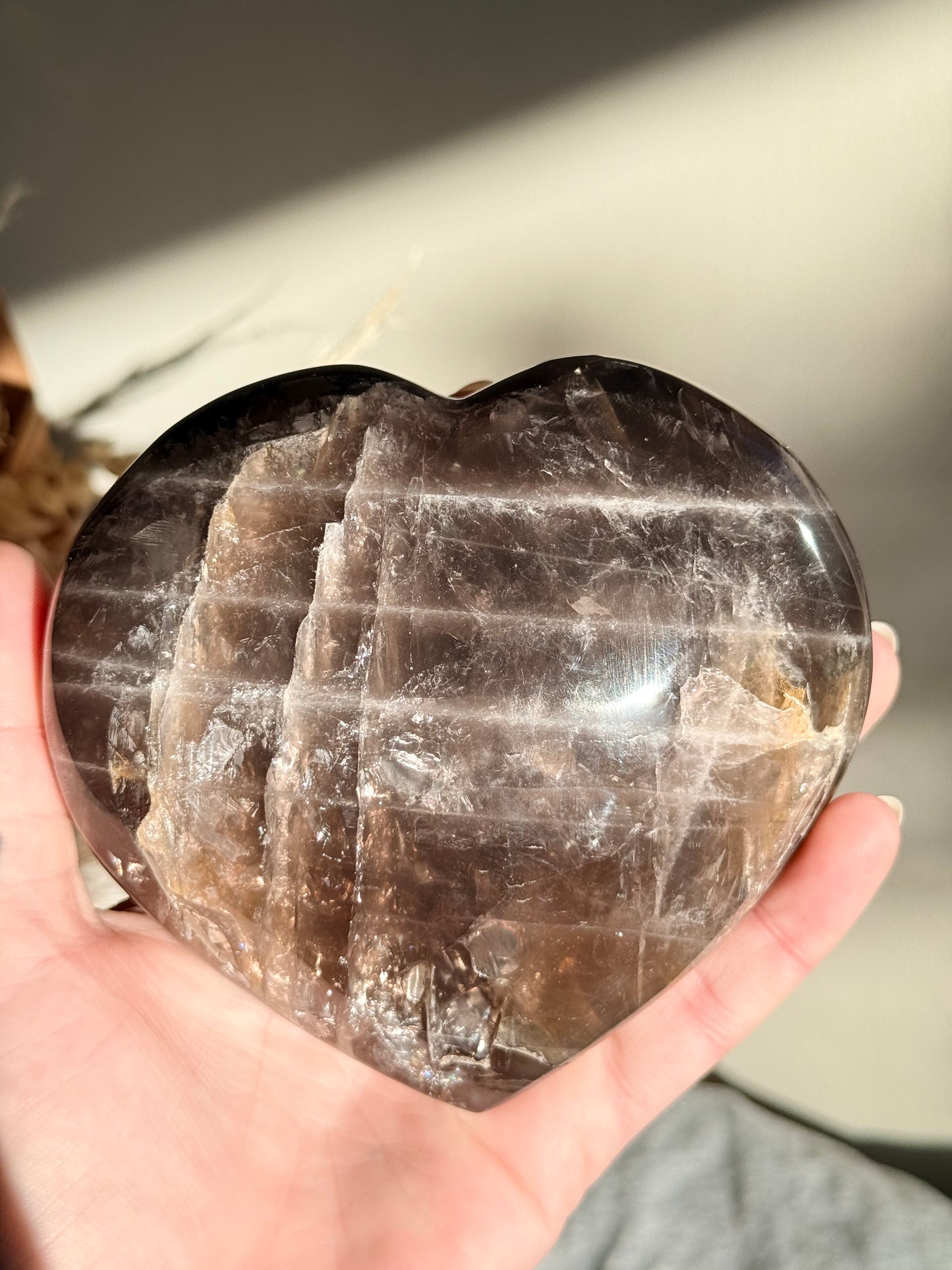 Black Rose Quartz Heart