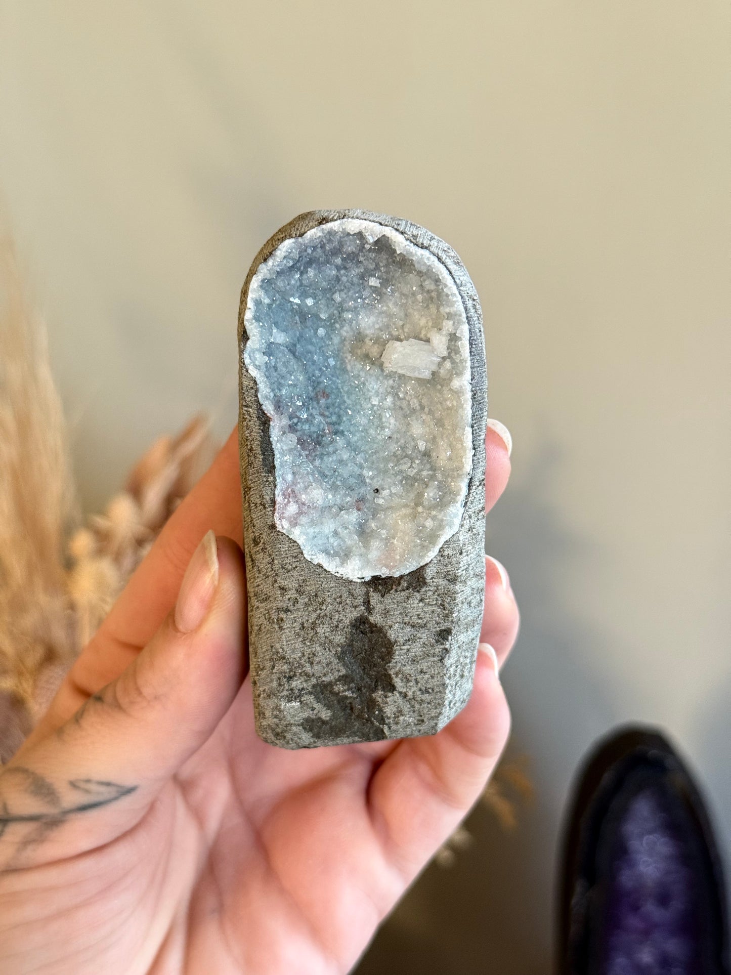 Blue Chalcedony and Calcite Cave